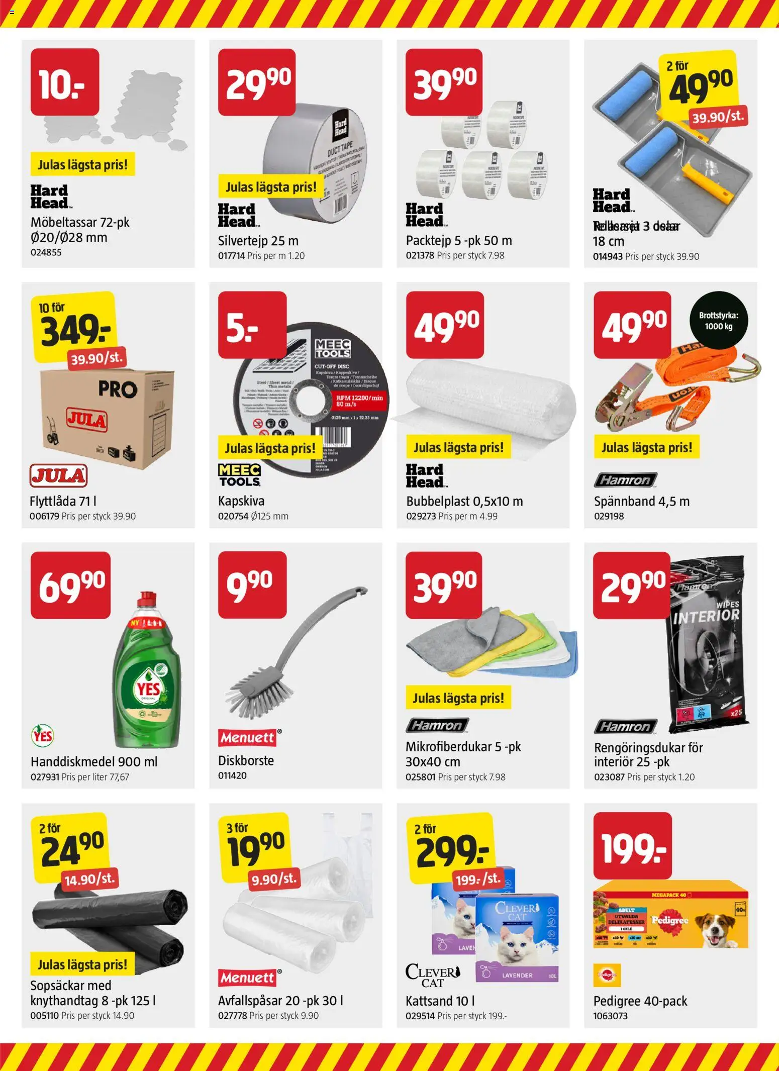 Jula reklamblad aktuell från 20/08/2026 | Sida: 13 | Produkter: Rengöringsdukar, Bubbelplast, Flyttlåda, Kattsand