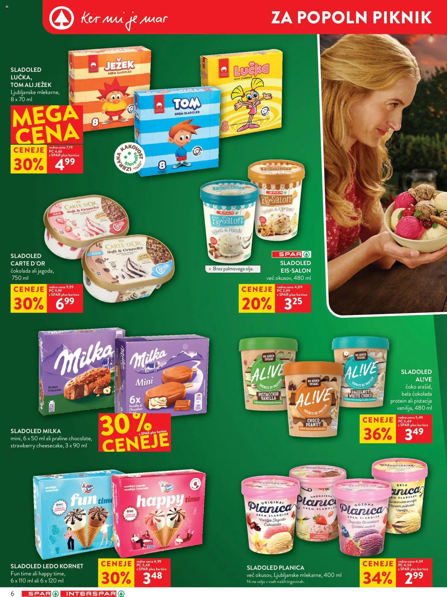 Novi Spar katalog ponudbe – veljaven od 10.06.2026 | Stran: 6 | Izdelki: Cokolada, Sladoled