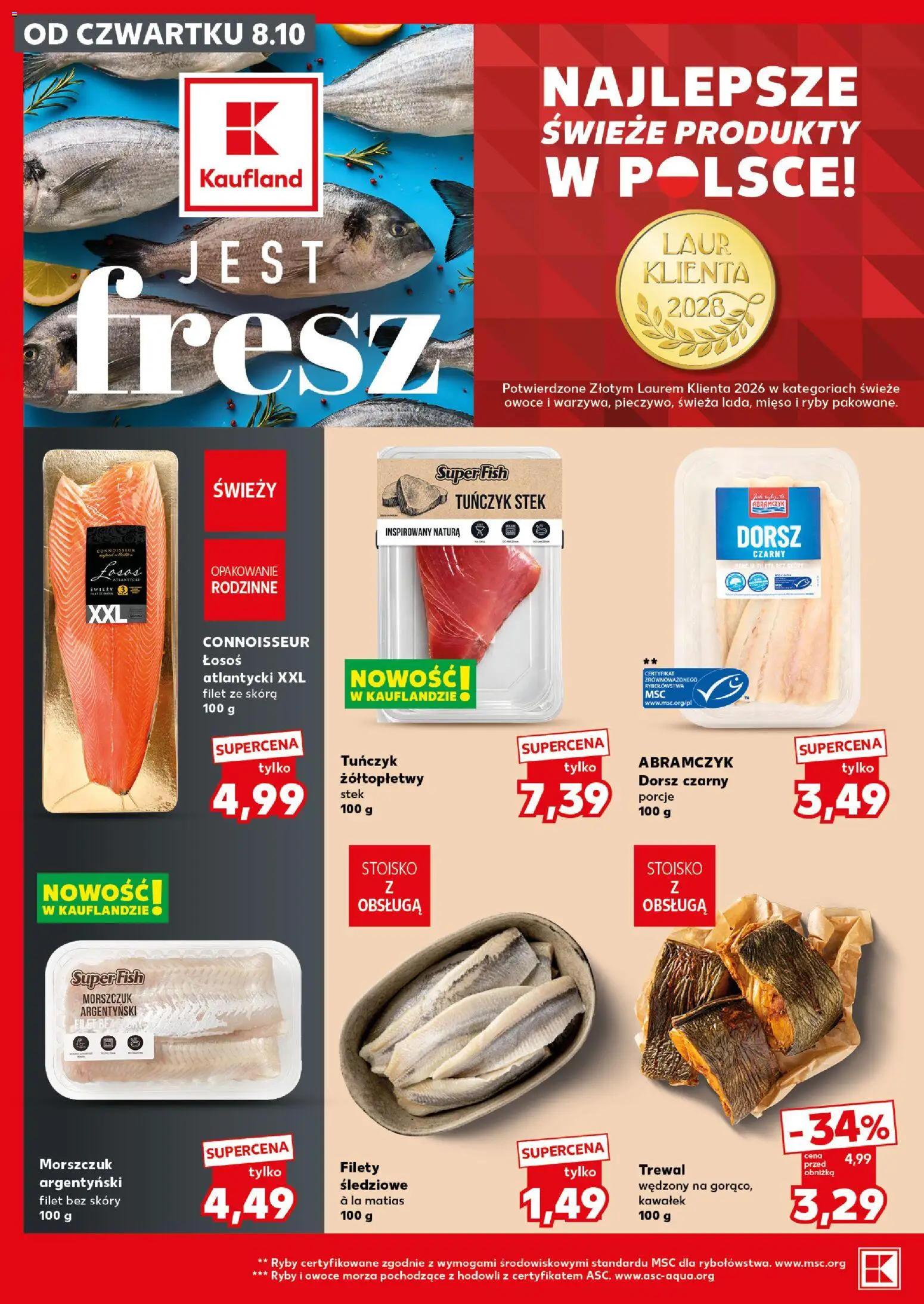 Kaufland Polsko leták - Mocny start od 12.10.2026 | Strana: 18 | Produkty: Ryby, Losos, Filet