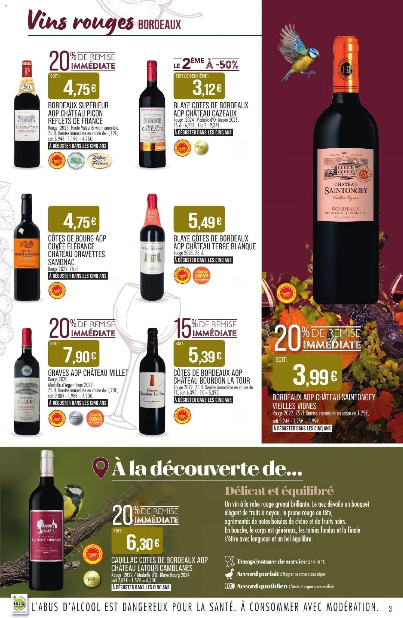 {H1} | Page: 3 | Produits: Canard, Fruits, Bouteille, Vin