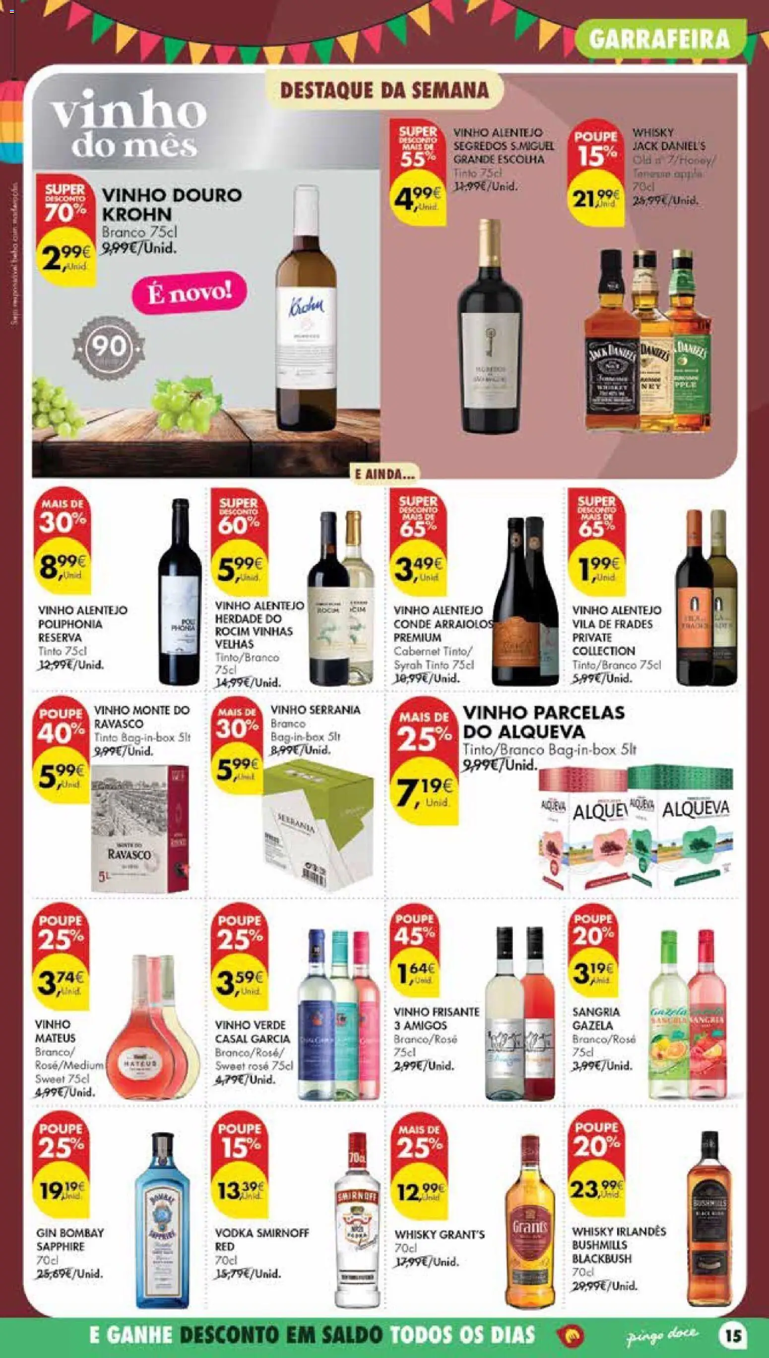 Pingo Doce Poupe Esta Semana Madeira │ válido de 23/06/2026 | Página: 15 | Produtos: Whisky, Vinho, Gin, Vodka