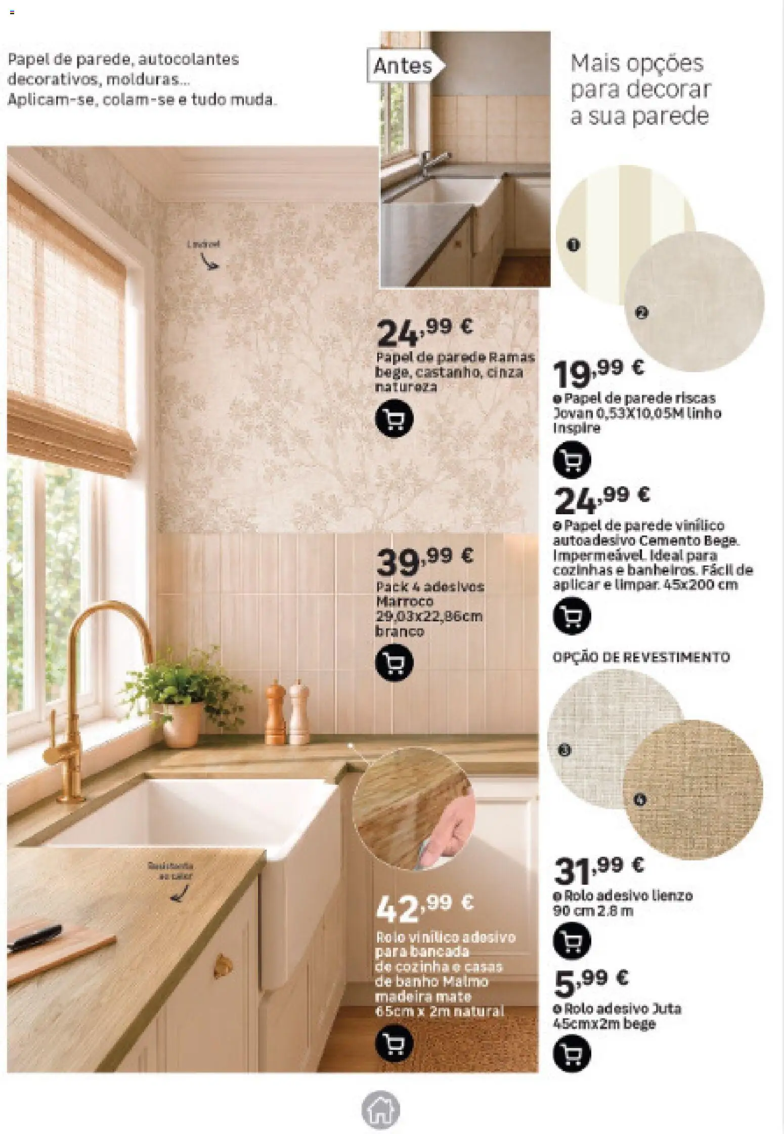 Leroy Merlin - Catálogo de Decoração Portugal Continental │ válido de 17/09/2026 | Página: 27 | Produtos: Bancada, Banho, Papel de parede