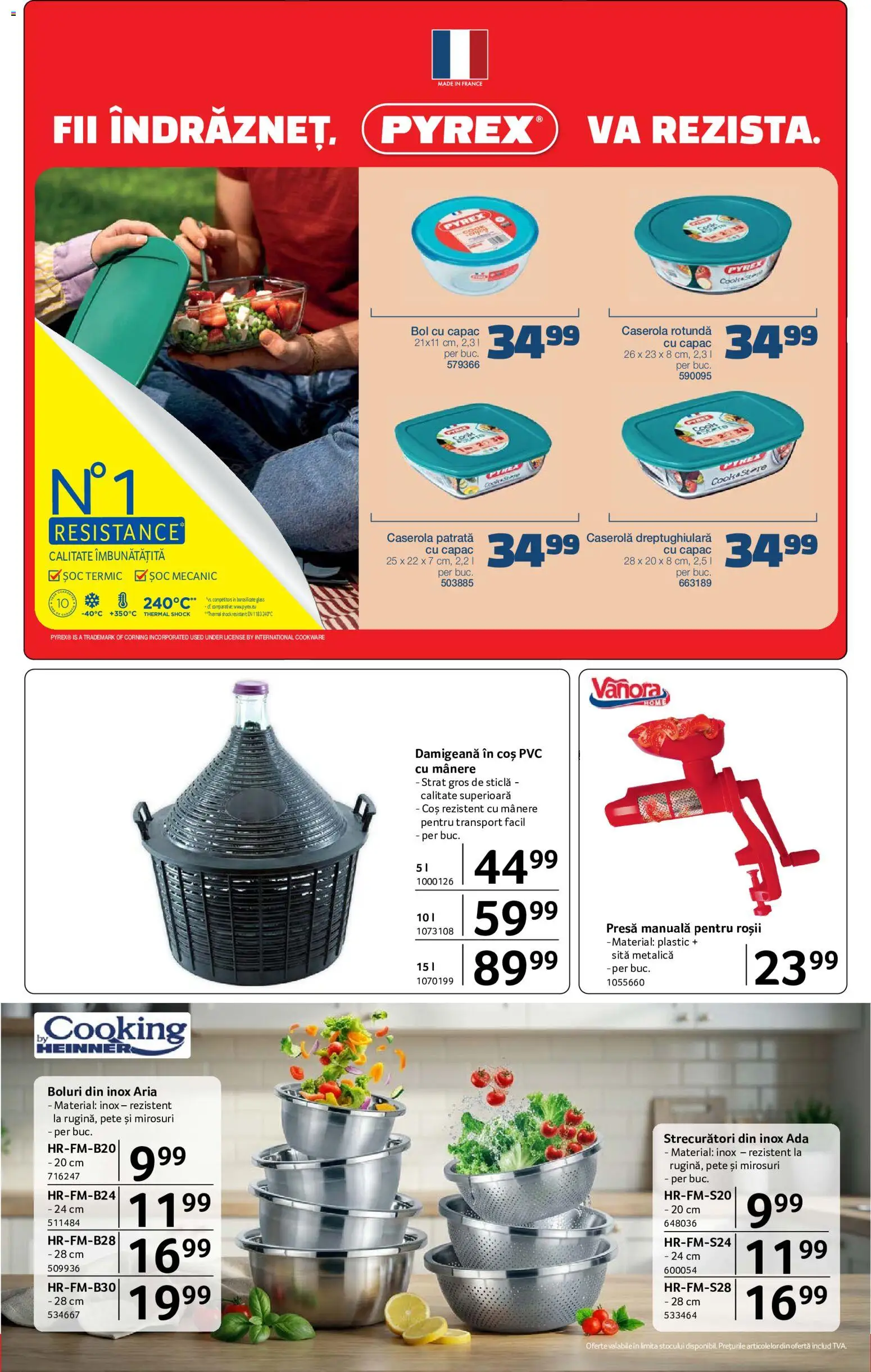 Noul catalog Selgros – valabil de la 10.07.2026 | Pagină: 12 | Produse: Presă, Bol, Sită, Coș