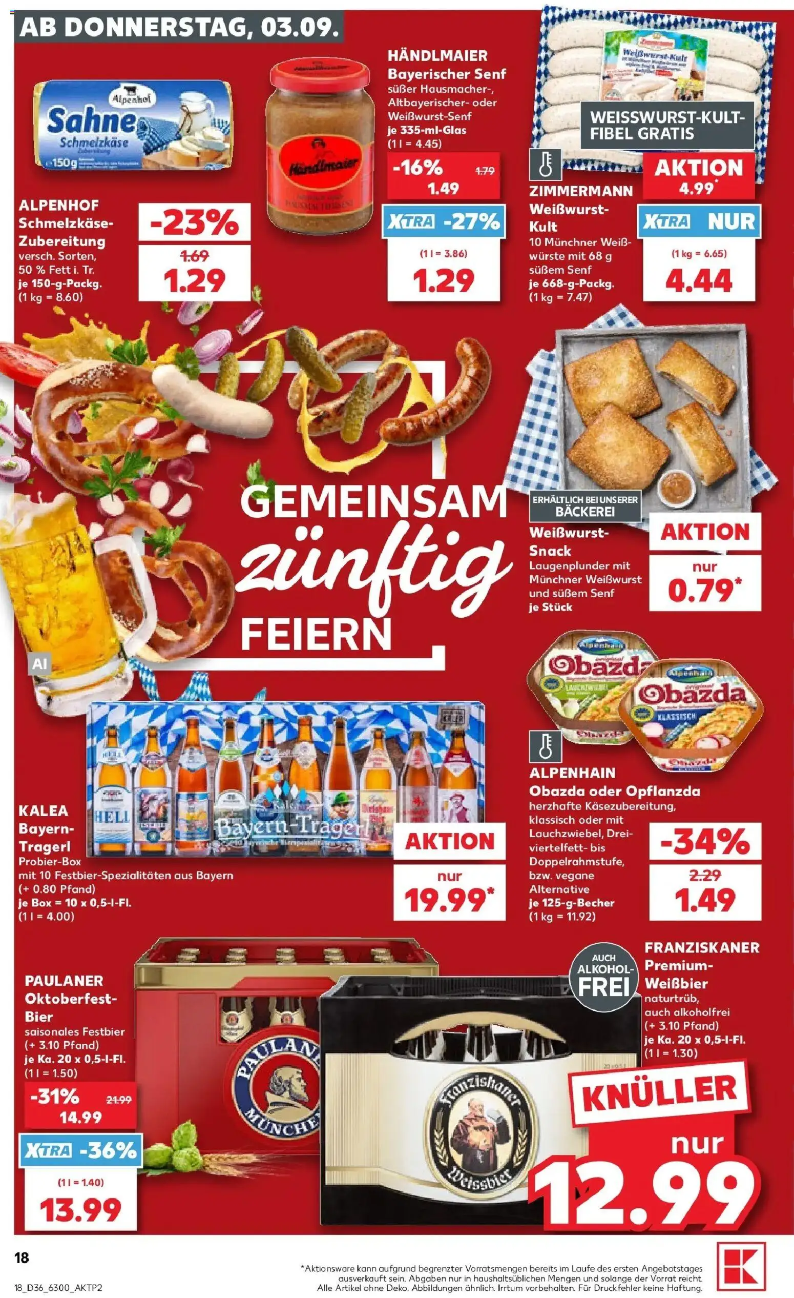 Prospekt Kaufland ab 03.09.2026 » Angebote Online zum Blättern | Seite: 18 | Produkte: Franziskaner, Bäckerei, Bier, Alkohol