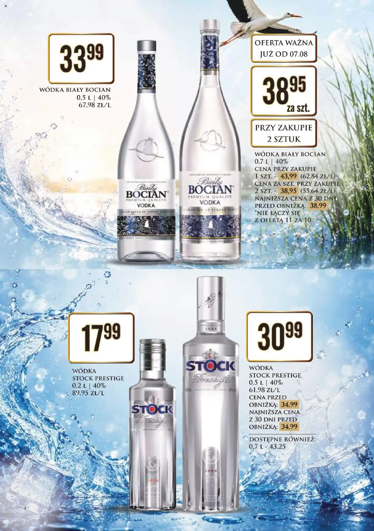 Dino gazetka alkoholowa od 07.08.2026 | Strona: 4 | Produkty: Wódka Stock, Vodka, Wódka, Biały Bocian
