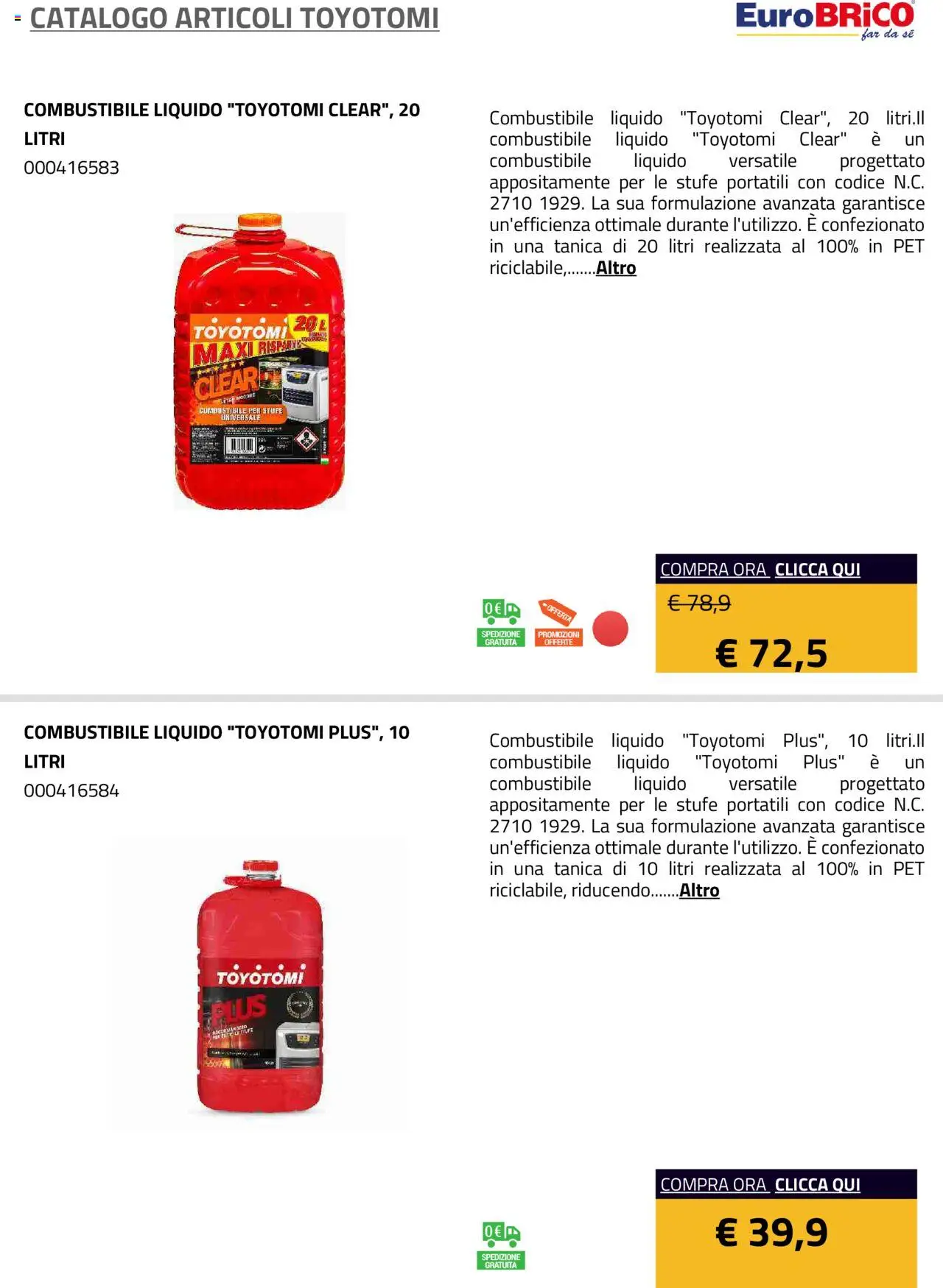 Volantino Eurobrico del 23.07.2025 | Pagina: 9 | Prodotti: Tanica