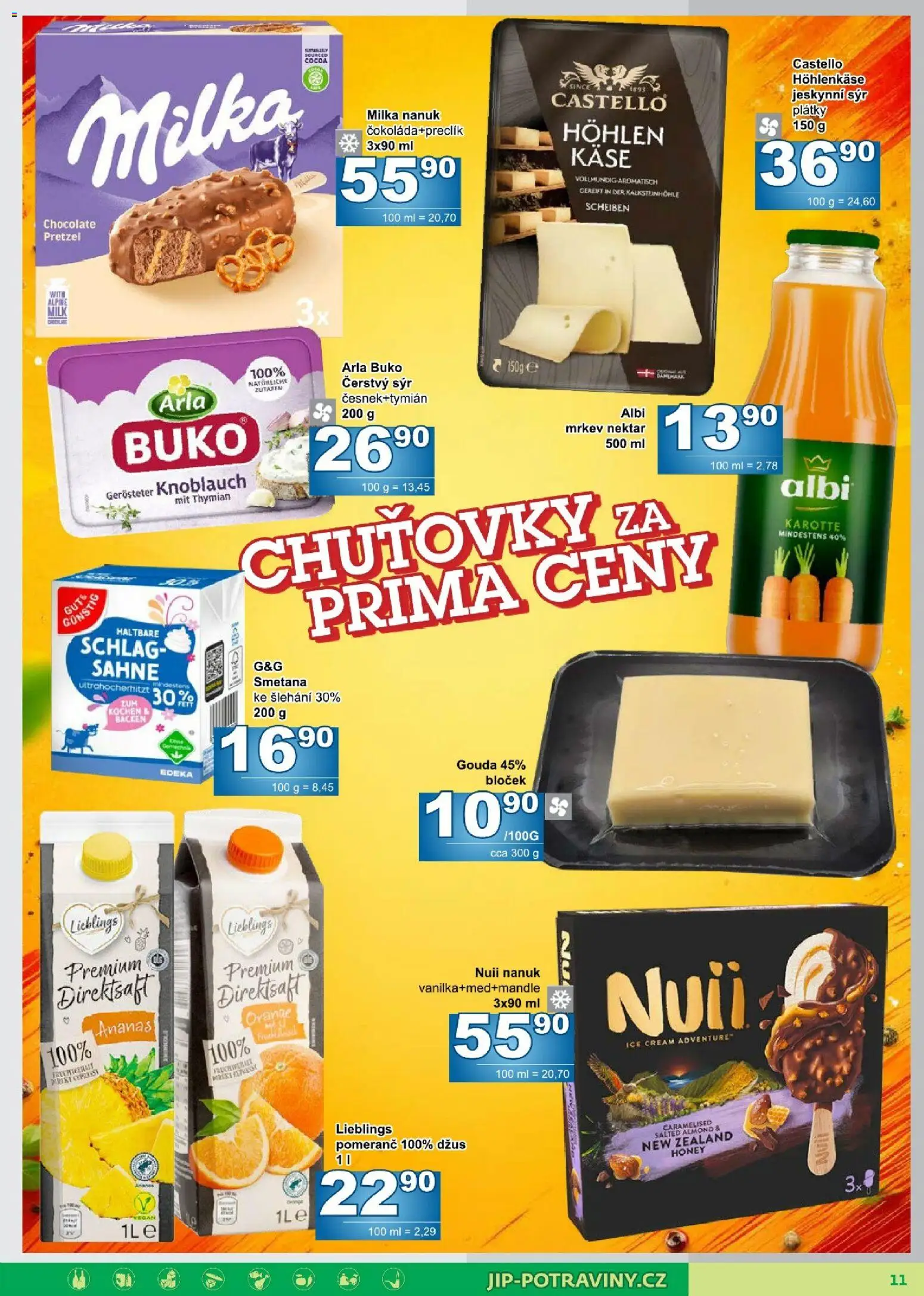 Jip leták od 07.10.2026 | Strana: 11 | Produkty: Nanuk, Džus, Ananas, Kaše