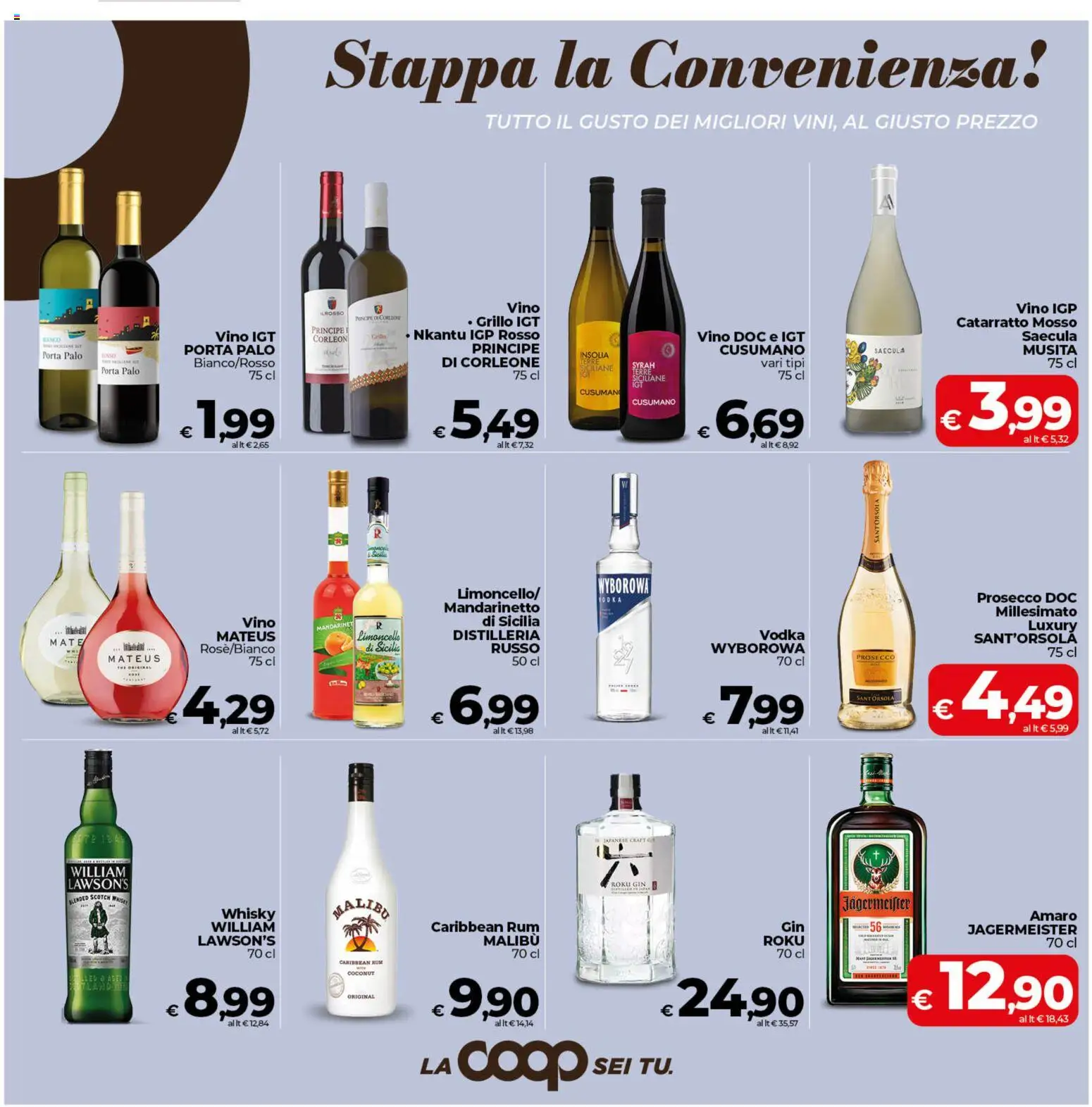 Volantino COOP del 09.06.2026 | Pagina: 19 | Prodotti: Vodka, Vino, Limoncello, Amaro