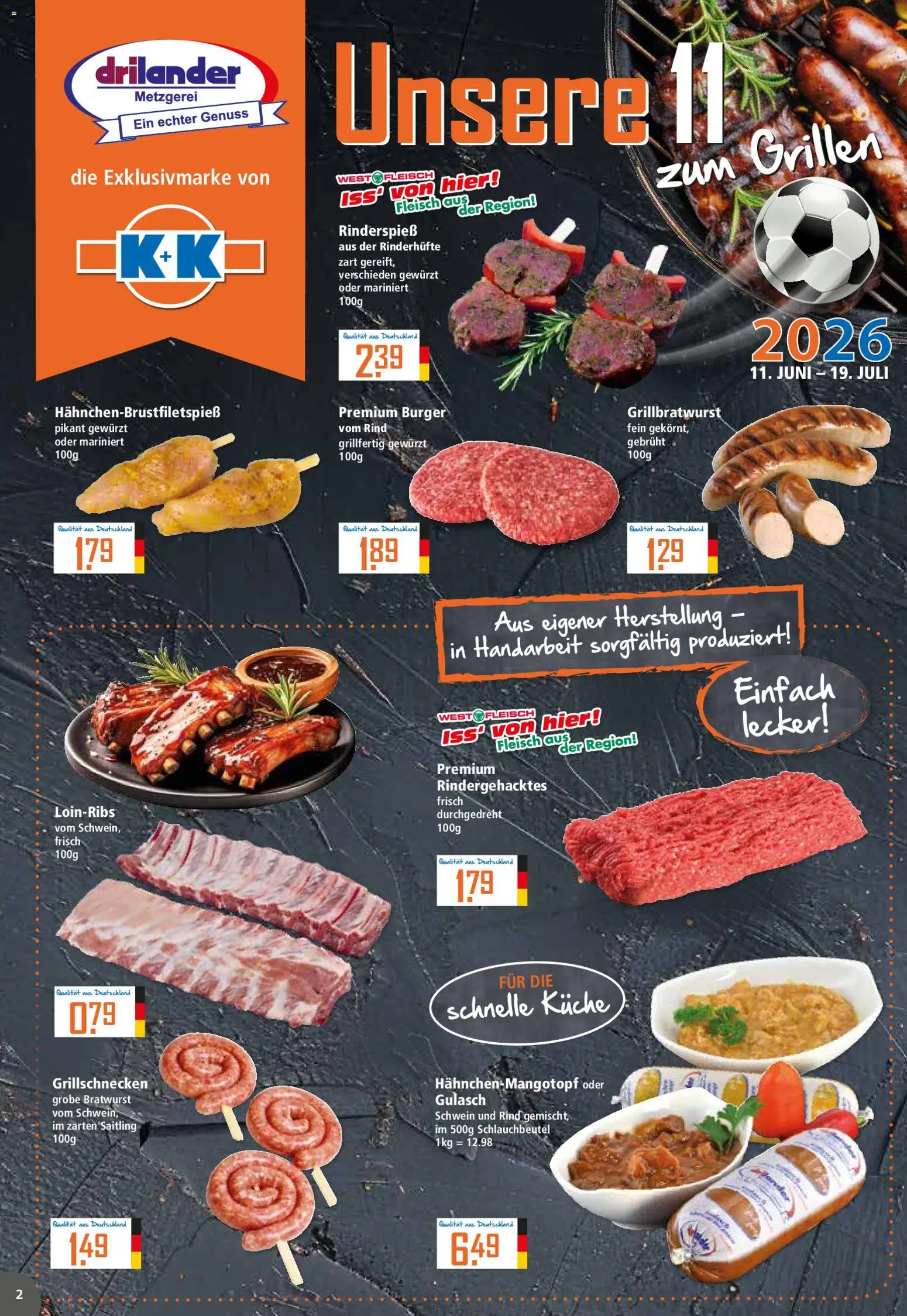 Klaas & Kock Prospekt – gültig ab 15.06.2026 | Seite: 2 | Produkte: Bratwurst, Küche, Burger, Gulasch