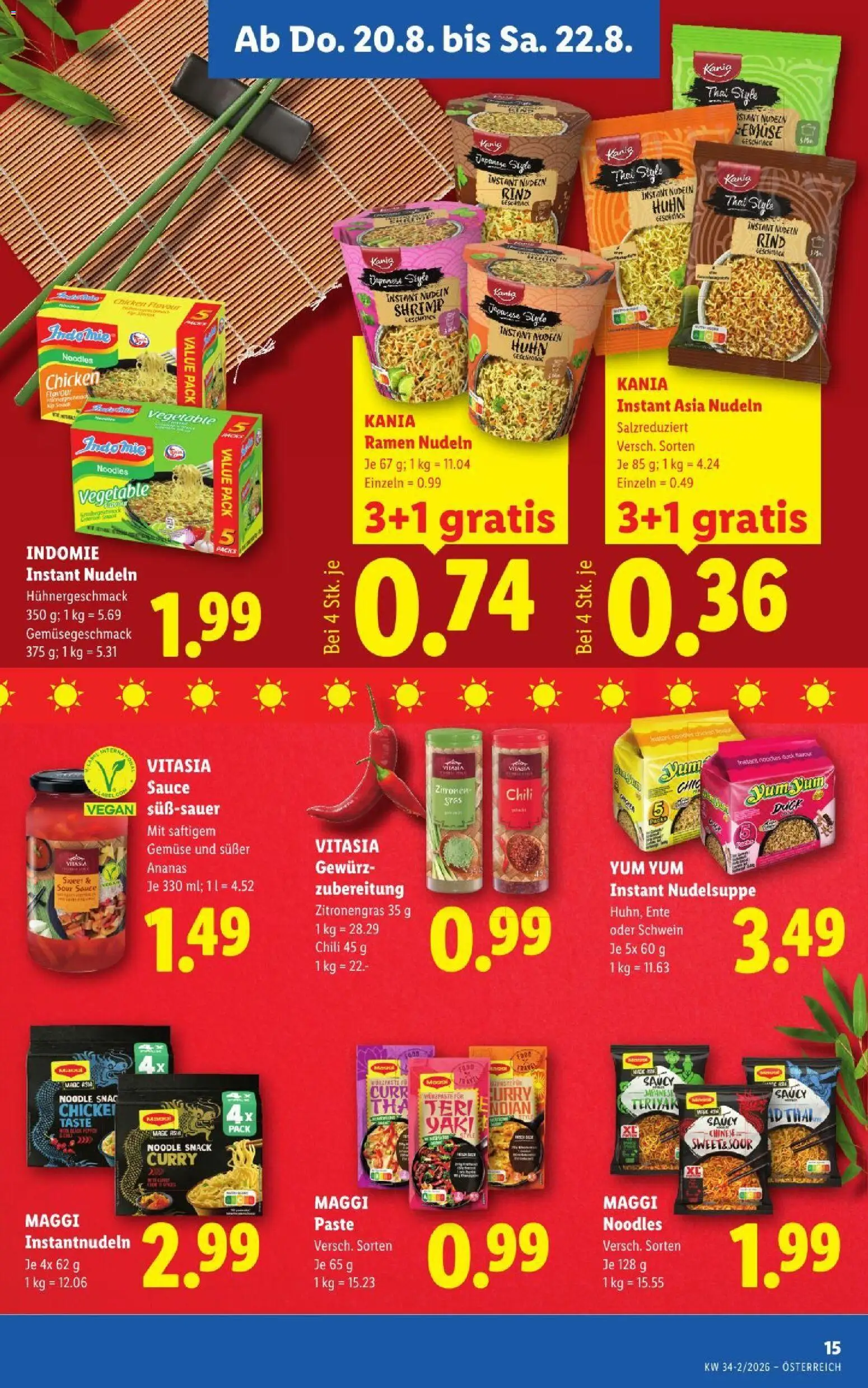 Lidl - Flugblatt gültig ab 20.08.2026 | Seite: 17 | Produkte: Gemüse, Chili, Nudeln, Ananas