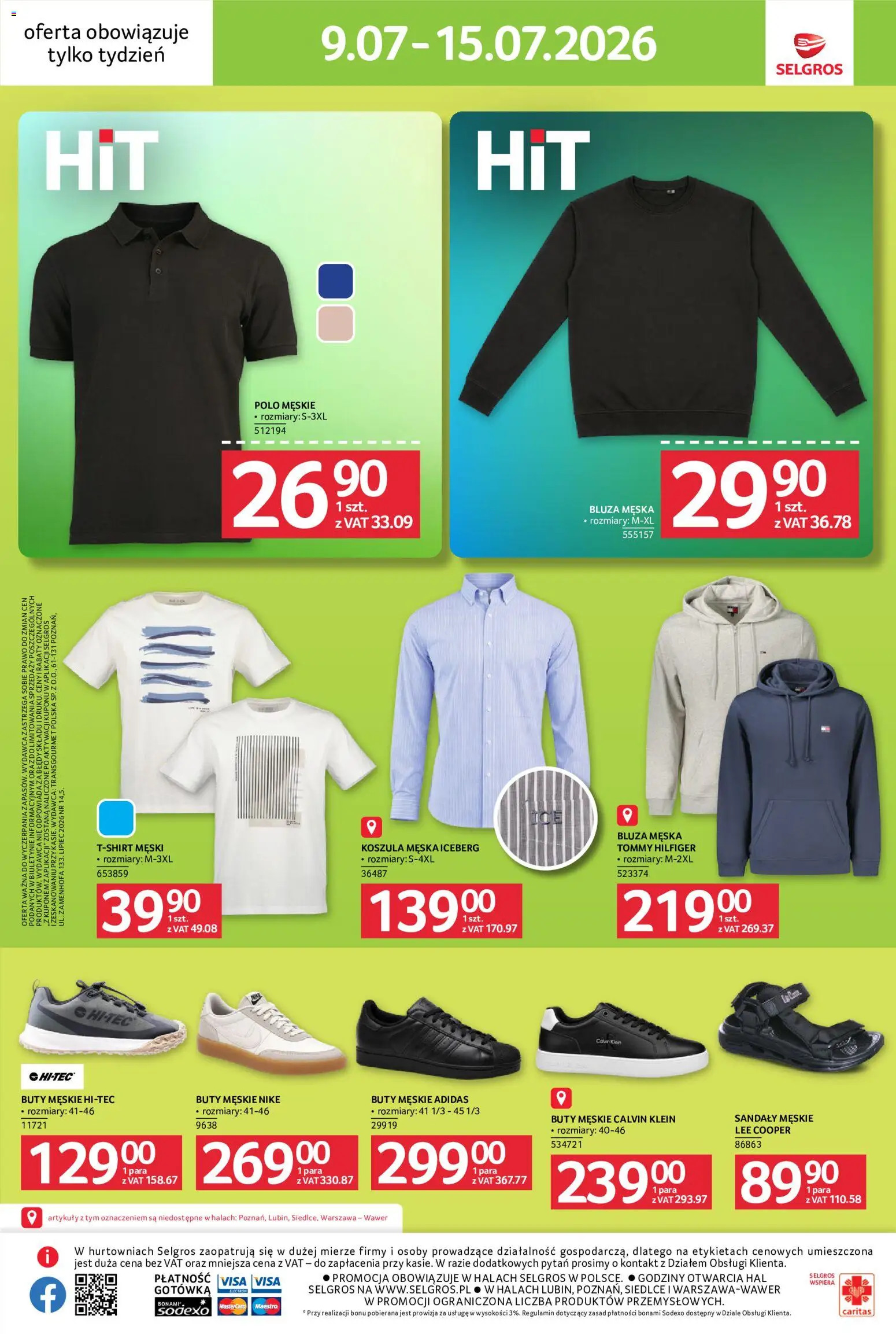 Selgros cash&carry gazetka - Jeszcze więcej super promocji od 09.07.2026 | Strona: 11 | Produkty: Koszula, Sandały, Buty, Buty męskie