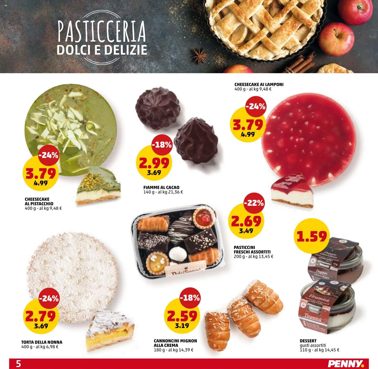 Volantino PENNY del 11.06.2026 | Pagina: 5 | Prodotti: Crema, Lamponi, Torta, Cacao