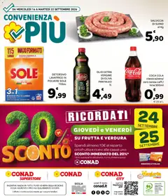 Anteprima del volantino COCA COLA classica/zero/zero senza caff./lime 900ml, Coca Cola classica, zero, zero senza caffeina, lime valido a partire dal 16/09/2026 | Pagina: 8 | Prodotti: Olive, Olio extra vergine, Piatto, Coca Cola