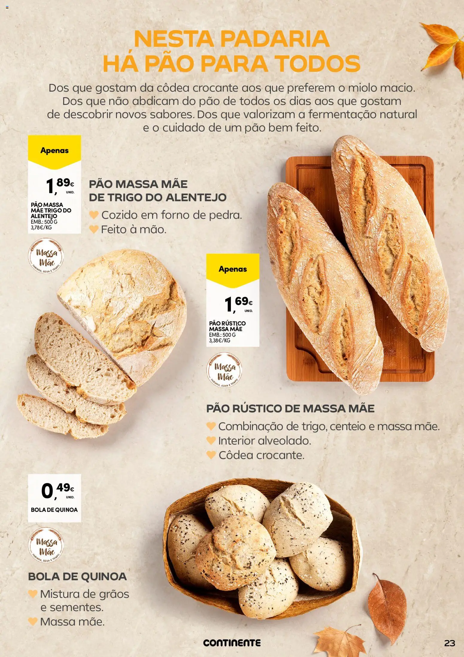 Continente A frescura de outono │ válido de 22/09/2026 | Página: 23 | Produtos: Forno, Quinoa, Pão rústico, Centeio