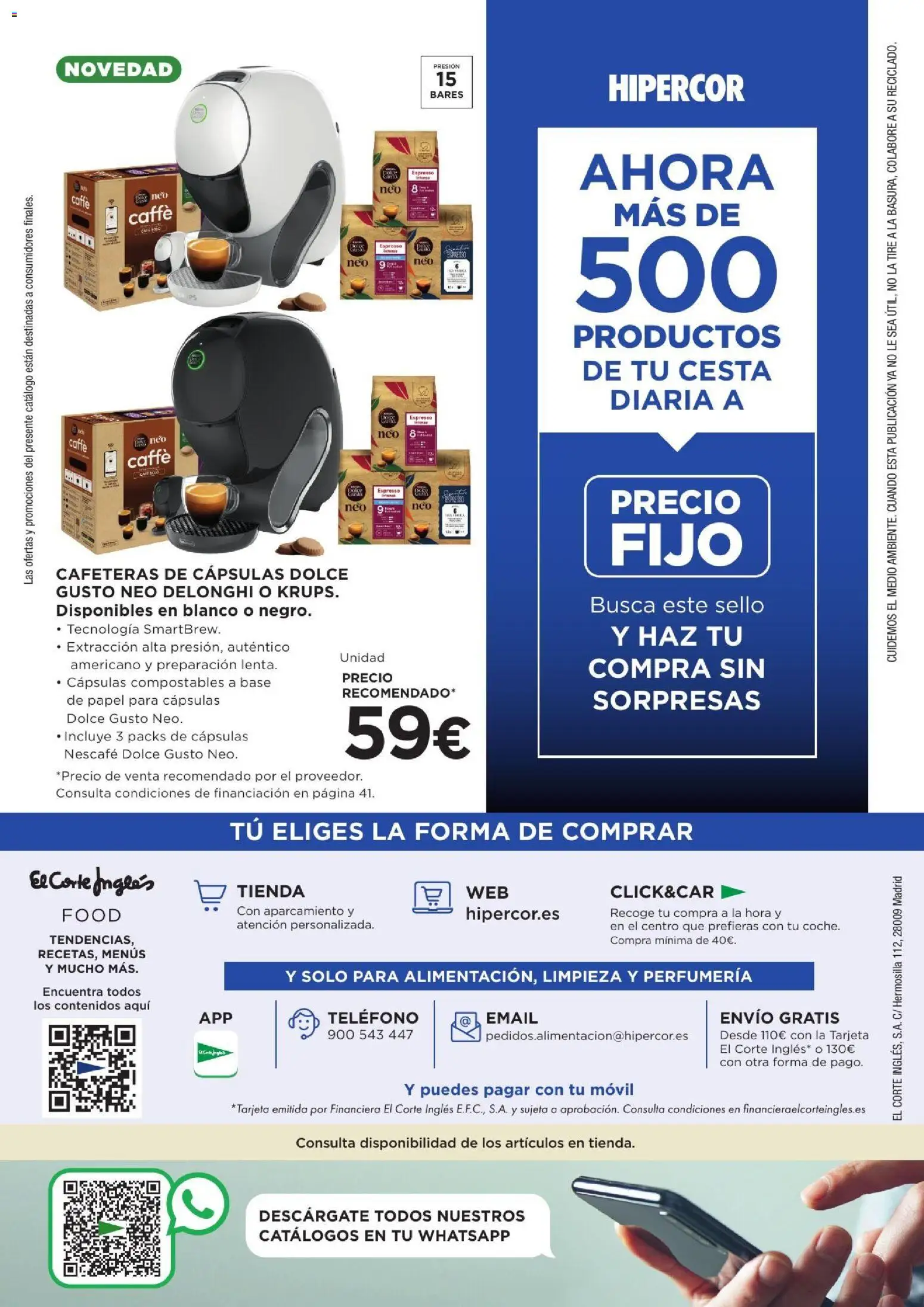 Hipercor catálogo │ válido desde el 10/09/2026 | Página: 48 | Productos: Cápsulas, Teléfono, Móvil, Cesta