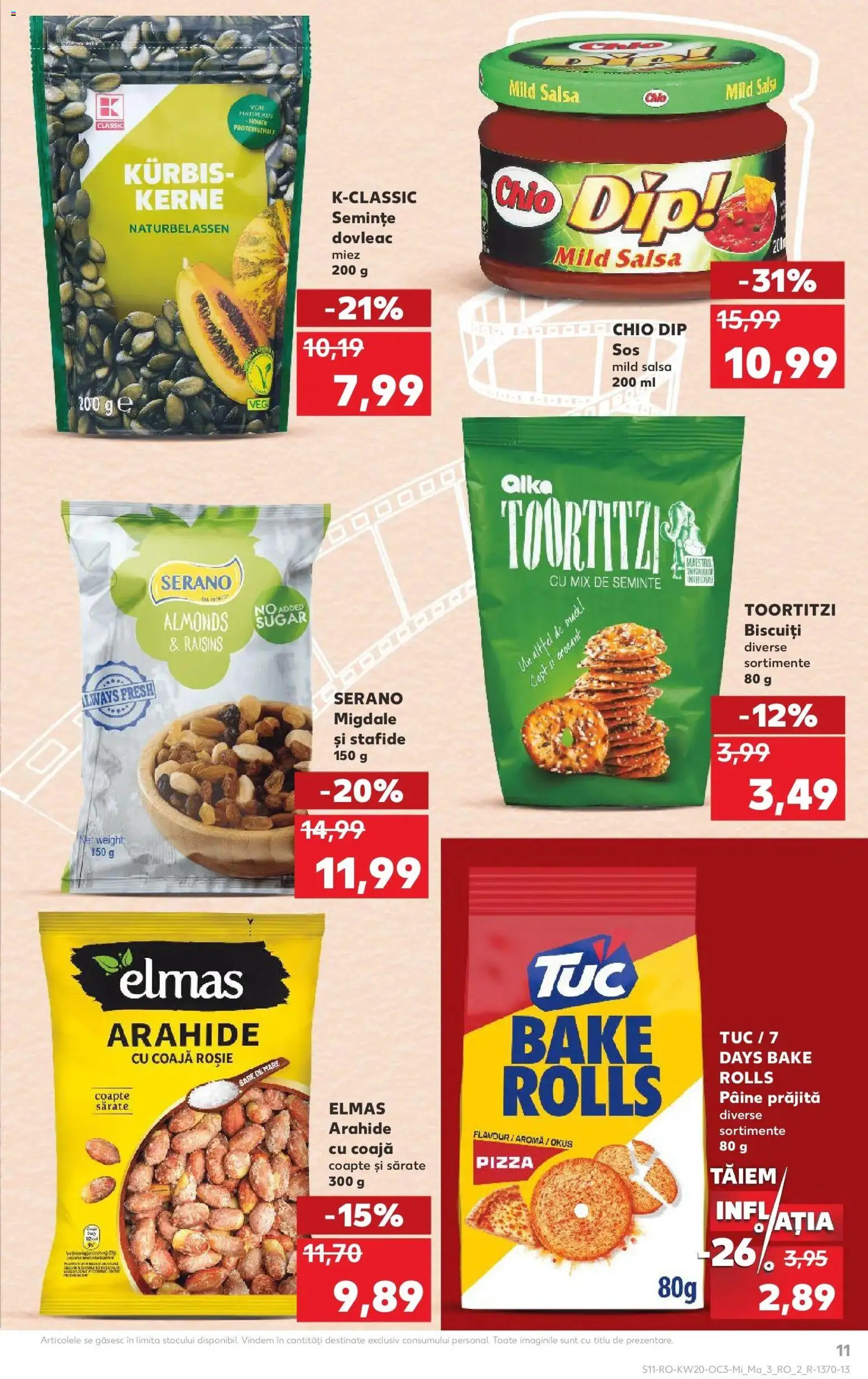 Noul catalog Kaufland – valabil de la 13.05.2026 | Pagină: 11 | Produse: Pâine, Biscuiți, Stafide, Sos