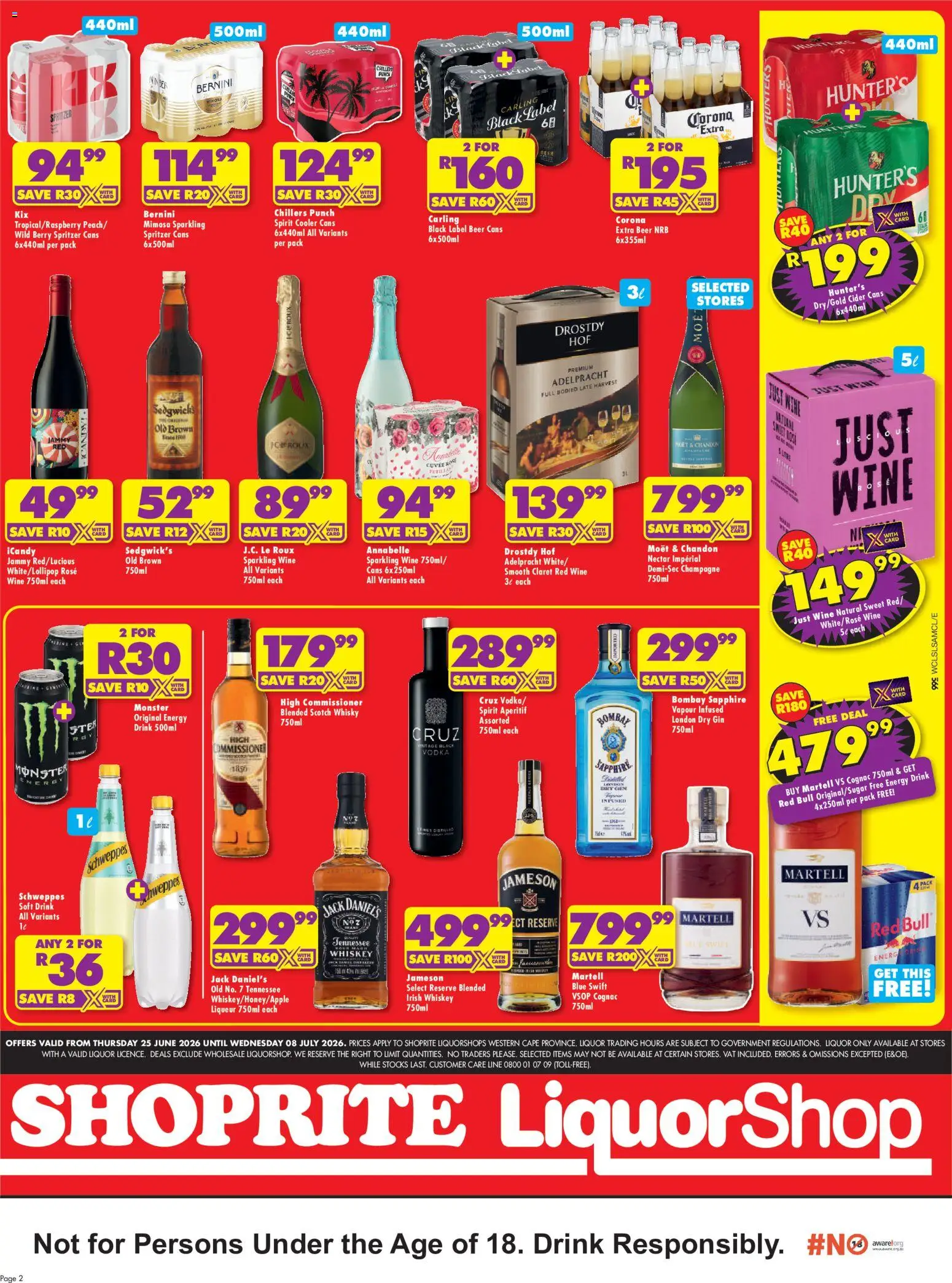 New Shoprite catalogue – valid from 25/06/2026 | Page: 2 | Products: Cider, Beer, Vodka, Ensalada de quino
