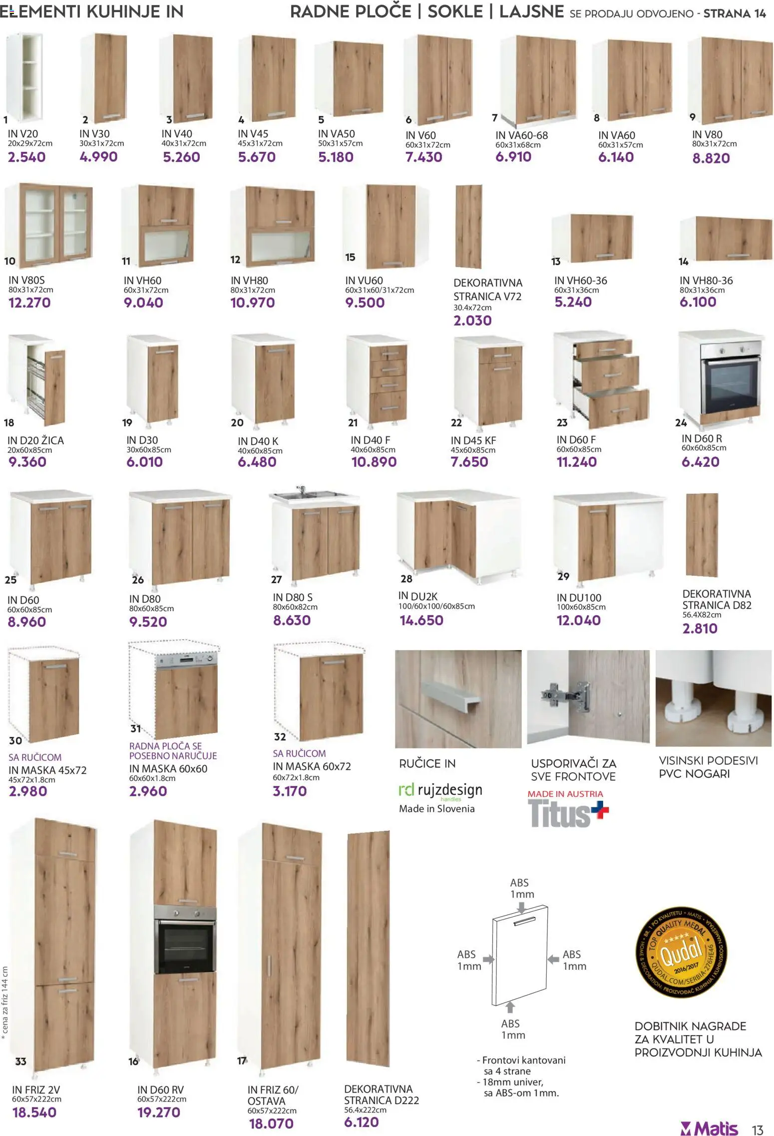 Matis katalog - važi od 01.08.2026 | Strana: 13 | Proizvode: Kuhinja, Radna ploča, Maska