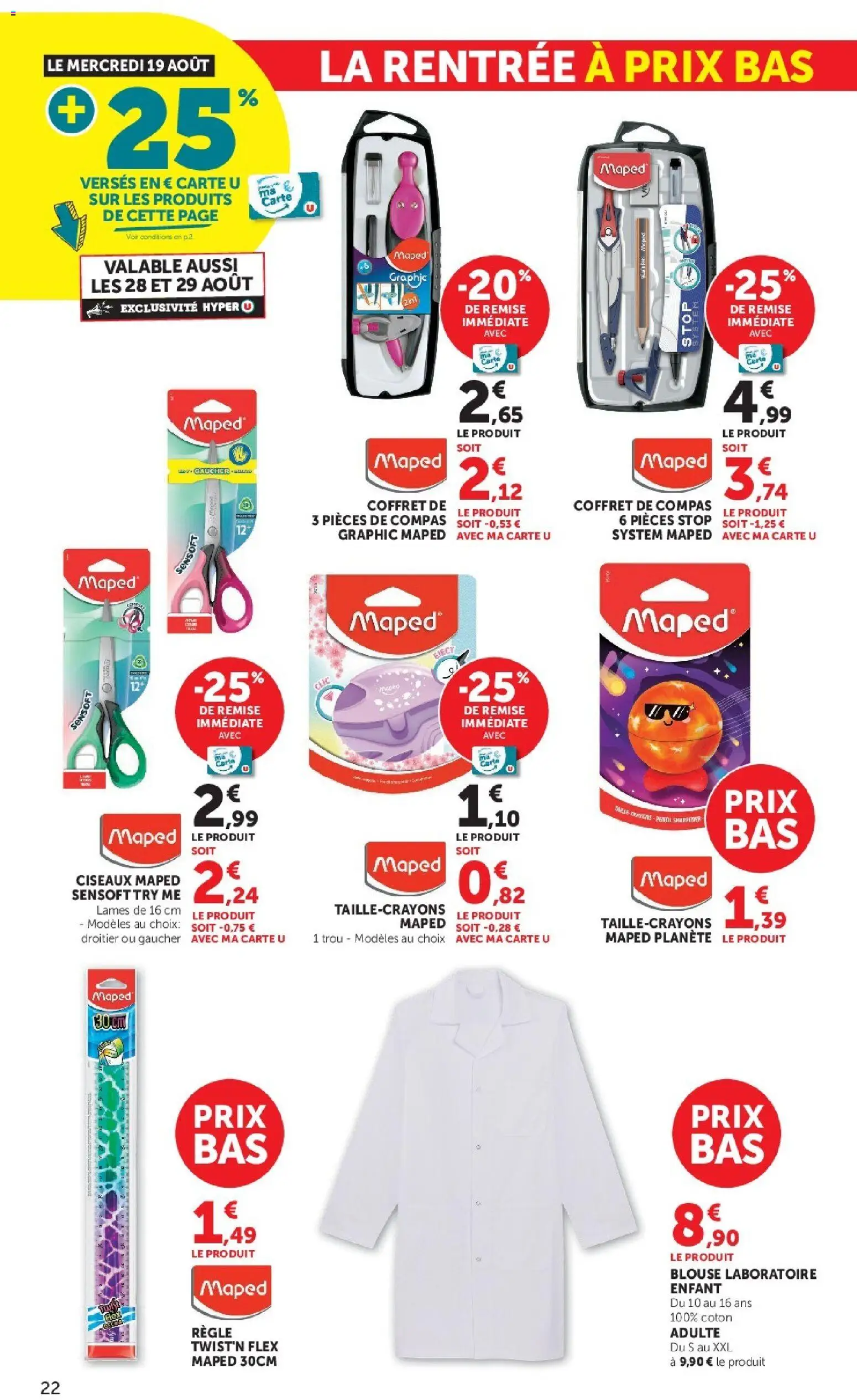 {H1} | Page: 22 | Produits: Règle, Compas, Coton, Ciseaux