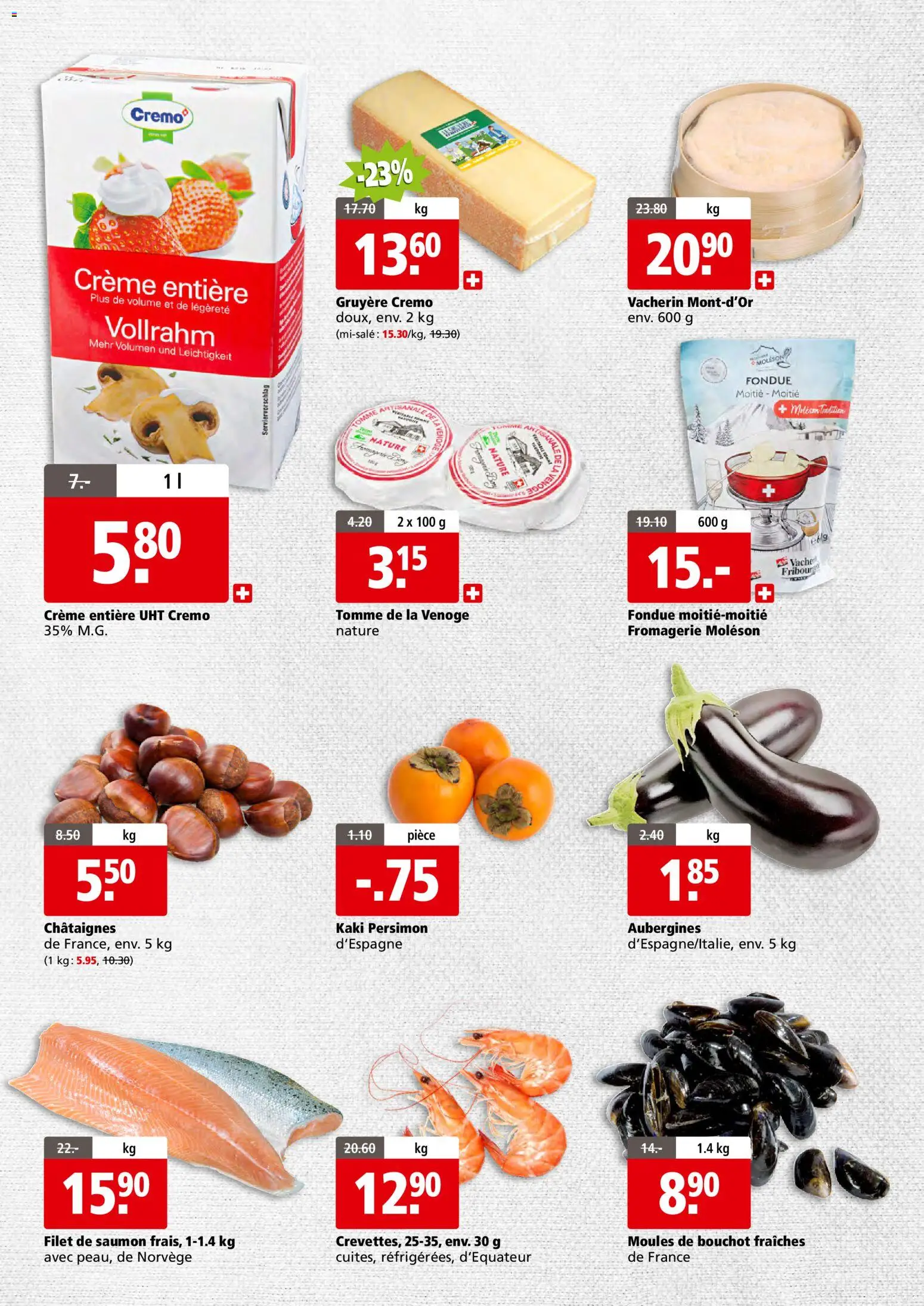 Aligro aktionen Business Chavannes, Matran, Genève, Sion – gültig ab 26.10.2026 | Seite: 2 | Produkte: Kaki, Fondue, Creme