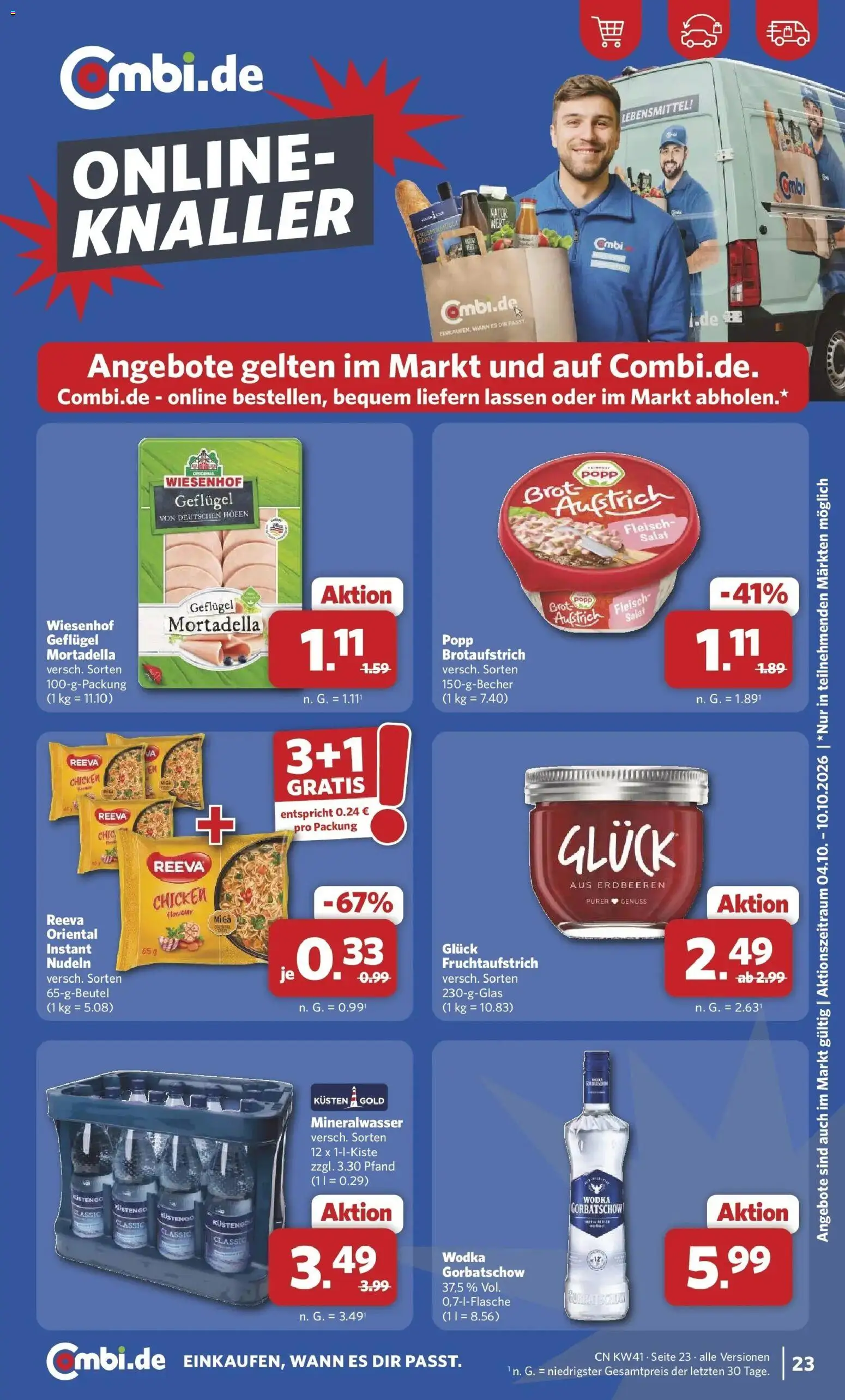 Combi Prospekt Rheine (ab 05.10.2026) zum Blättern | Seite: 25 | Produkte: Brot, Nudeln, Wodka, Salat