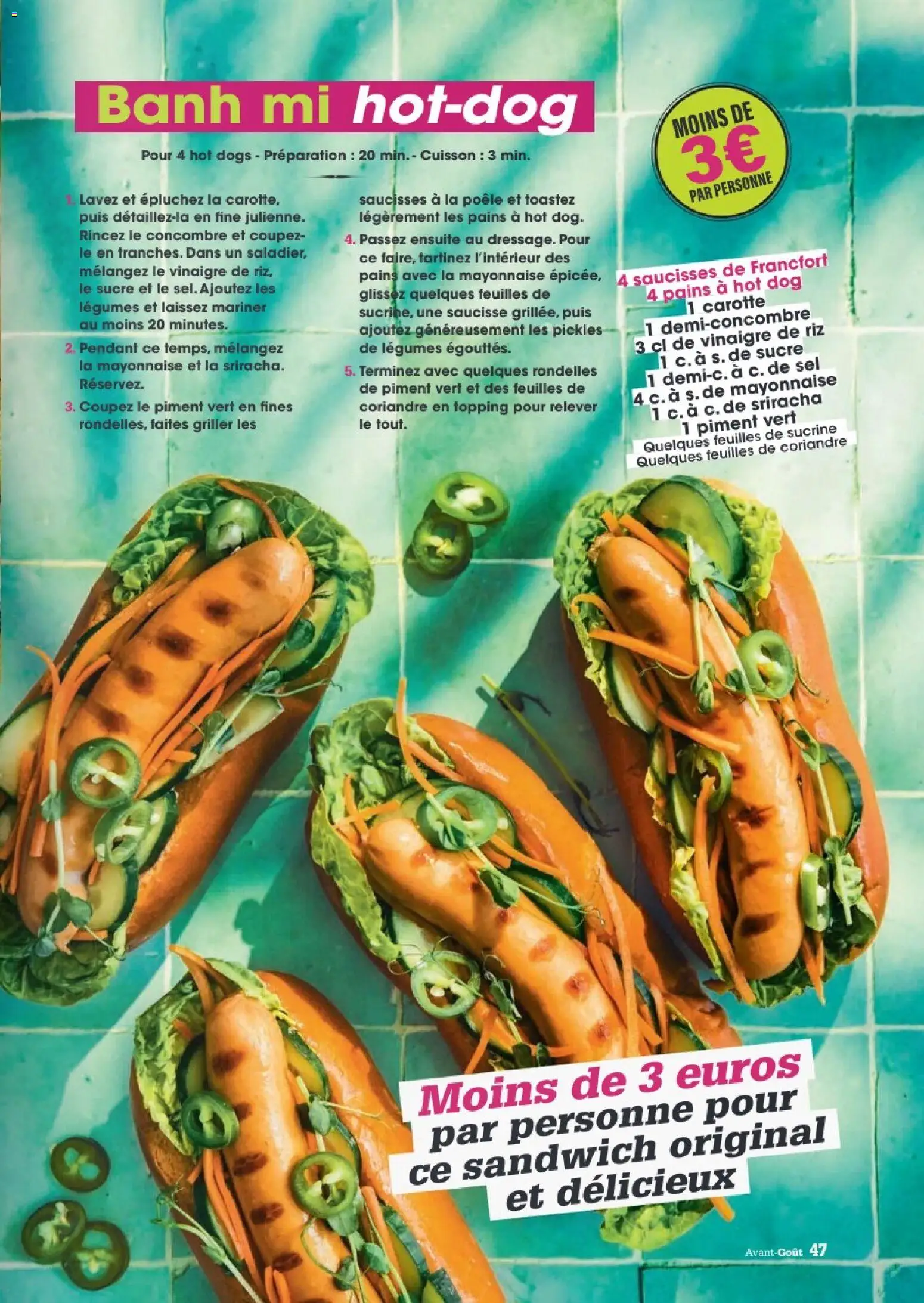 {H1} | Page: 47 | Produits: Concombre, Poêle, Vinaigre, Carotte