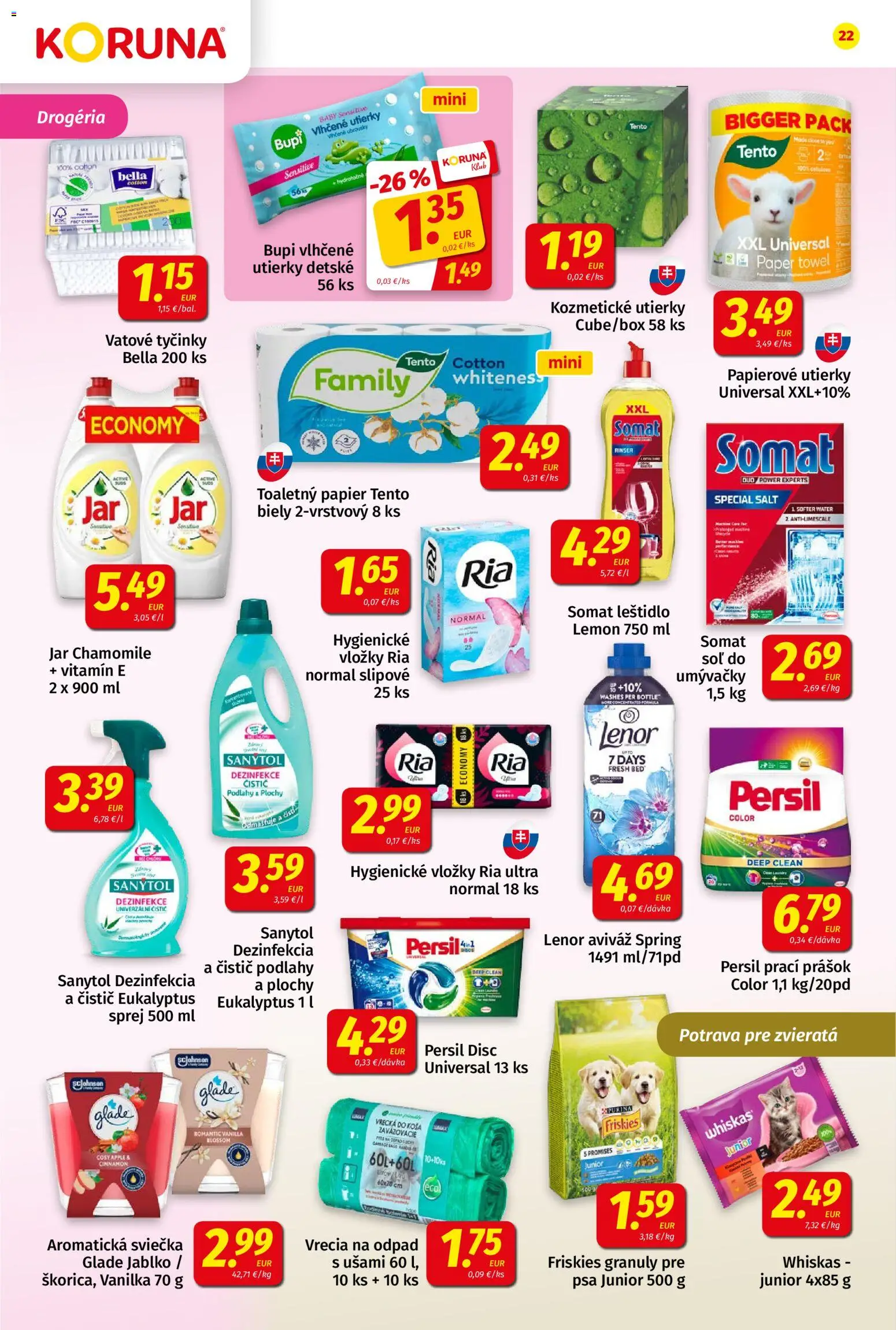 Nové Koruna akcie – leták je platný od 23.10.2026 | Strana: 22 | Produkty: Persil, Apple, Soľ, Lenor
