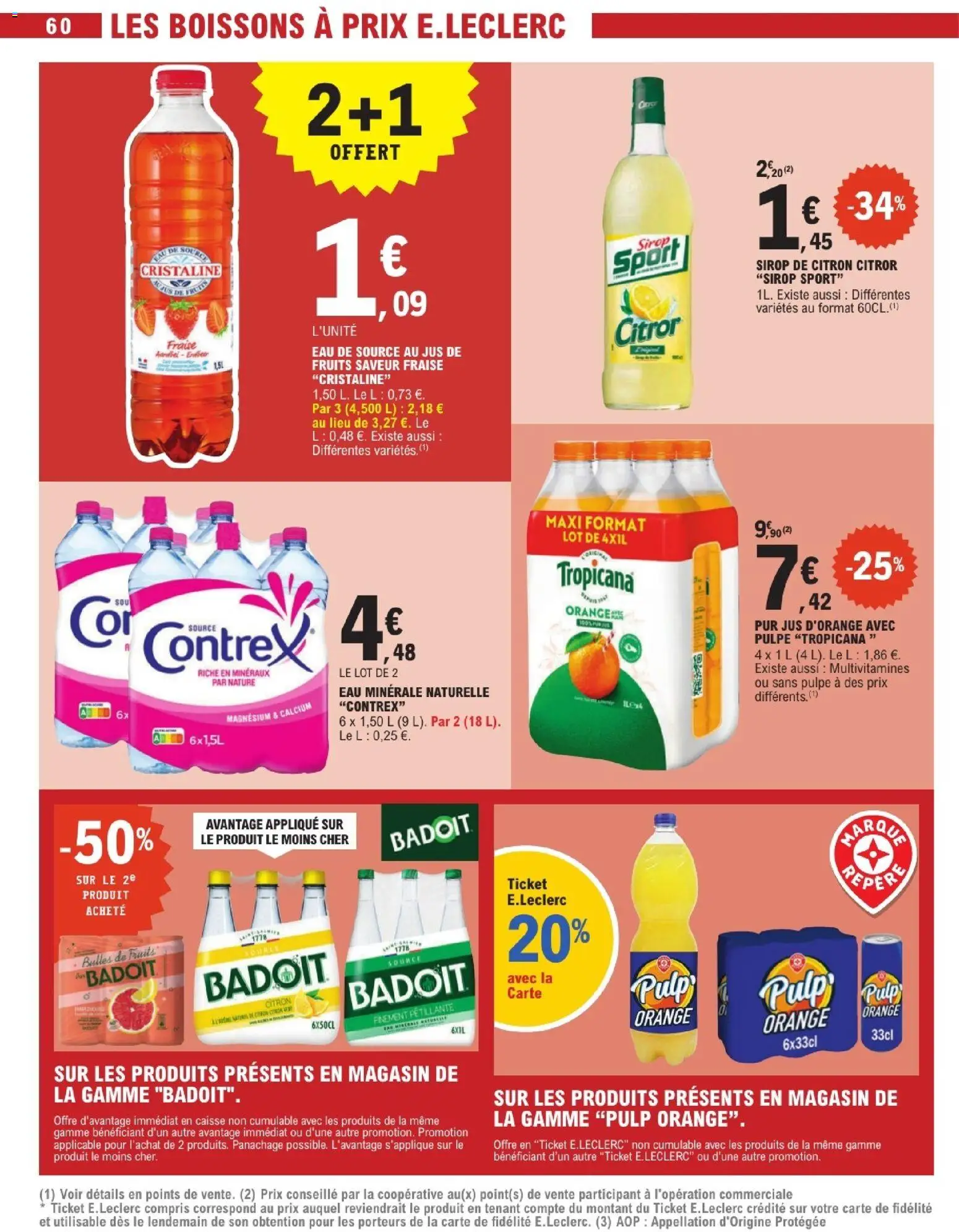 {H1} | Page: 60 | Produits: Citron, Fraise, Orange, Eau minérale naturelle
