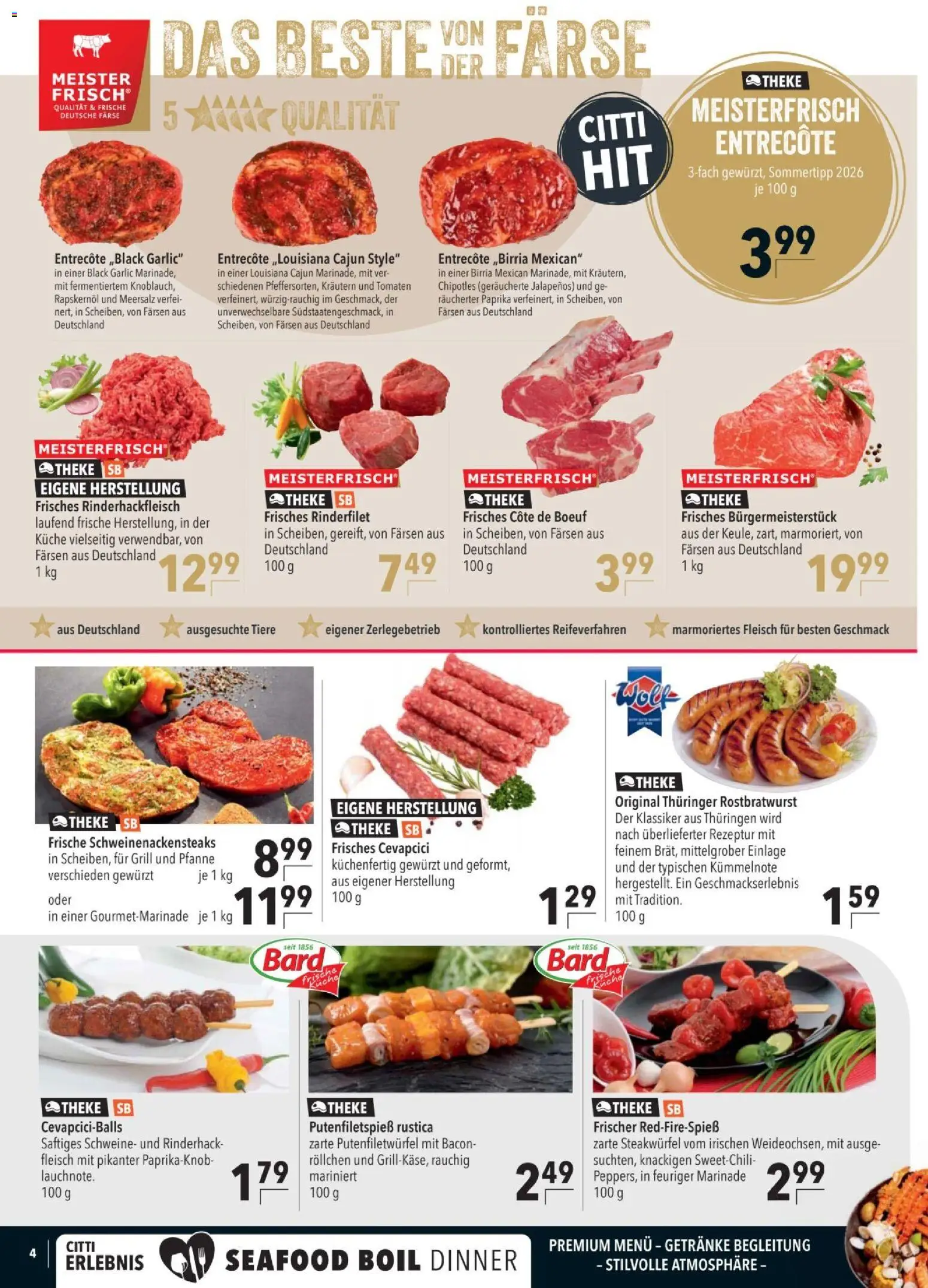 CITTI tilbudsavis – gyldig fra 09/09/2026 | Side: 4 | Produkter: Entrecote, Bacon, Paprika, Grill
