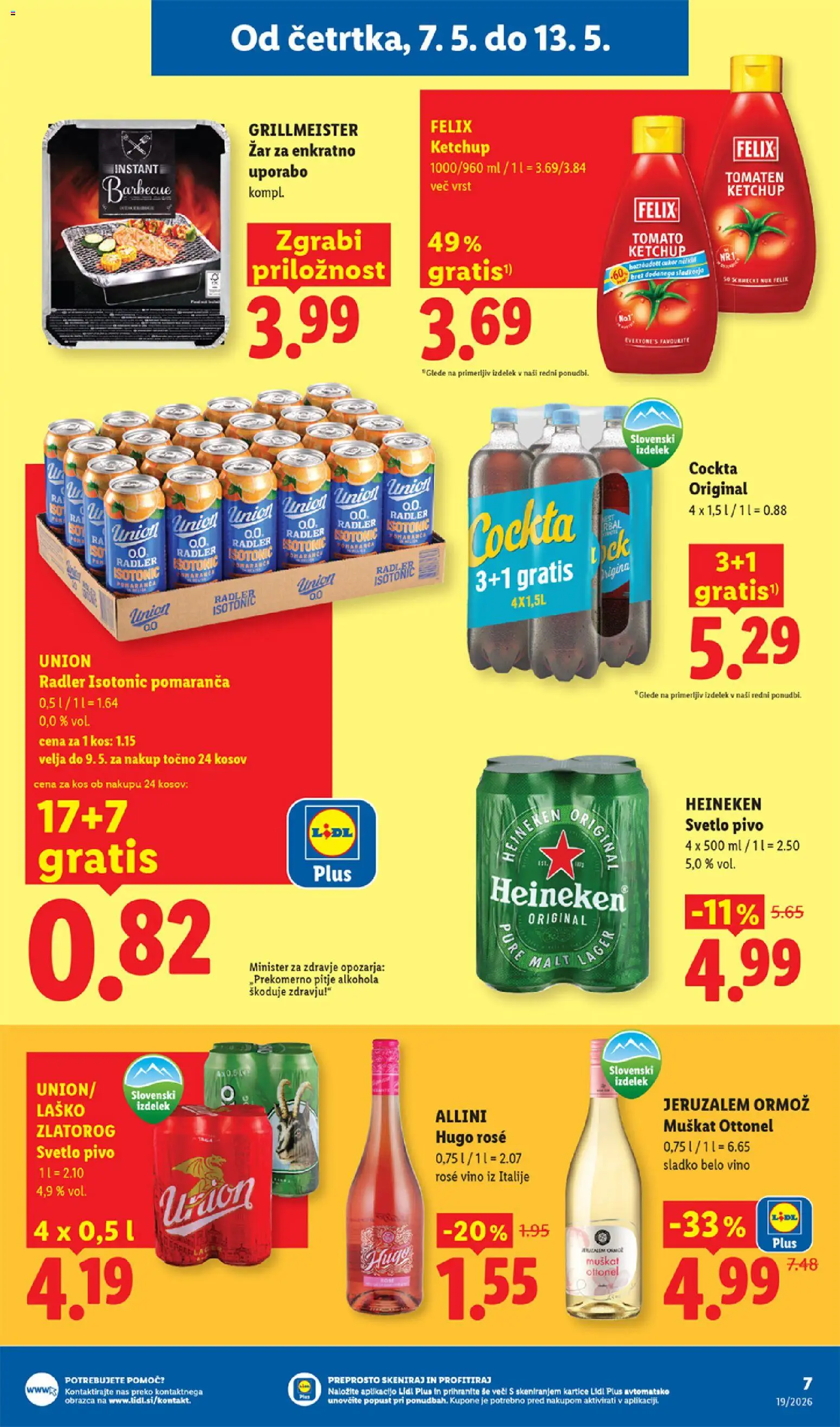 Novi Lidl katalog ponudbe – veljaven od 07.05.2026 | Stran: 7 | Izdelki: Zar, Kos, Pivo, Pomarance