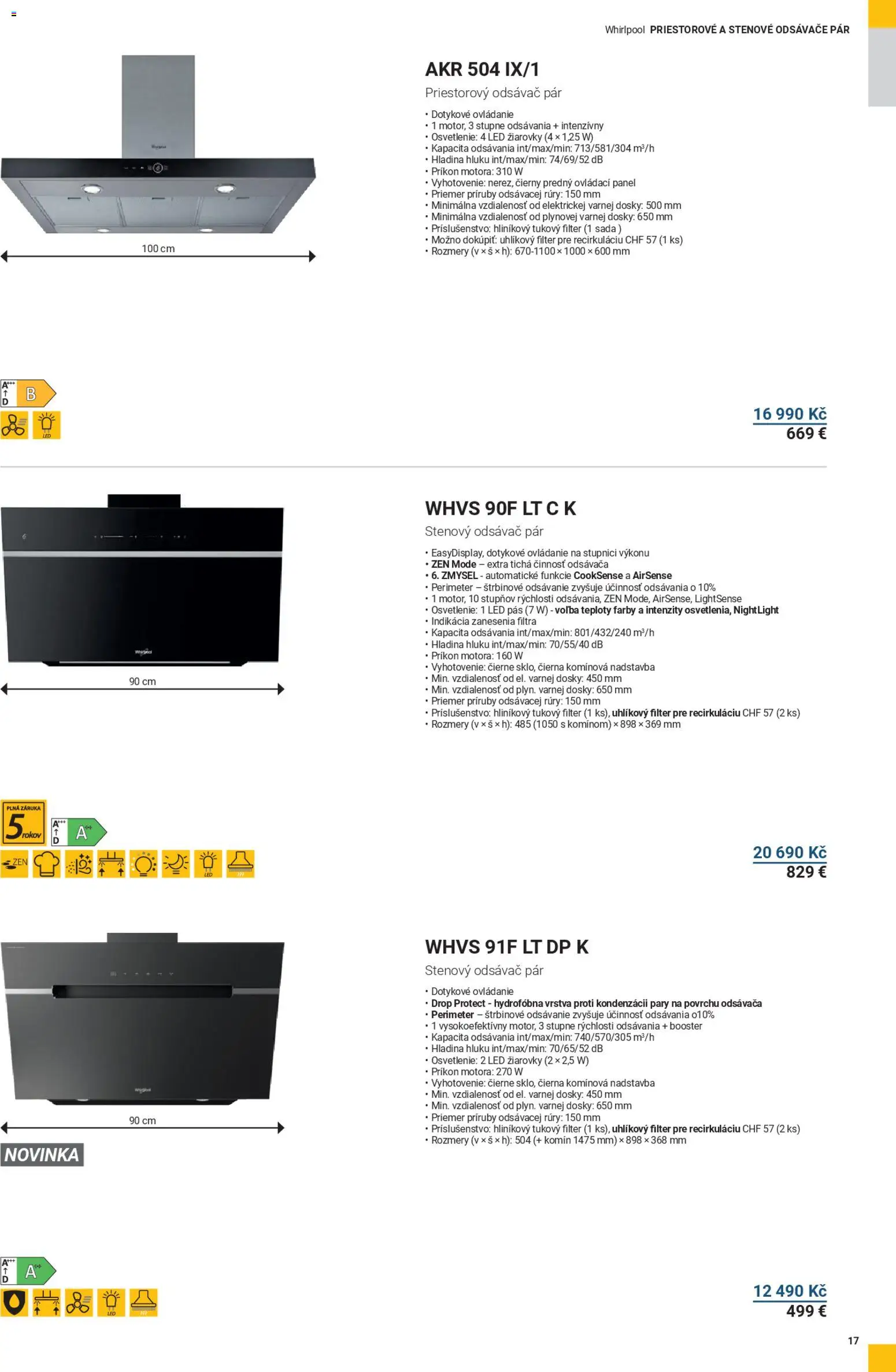 Möbelix leták - WHIRLPOOL od 01.08.2025 | Strana: 17 | Produkty: Odsavač par, LED