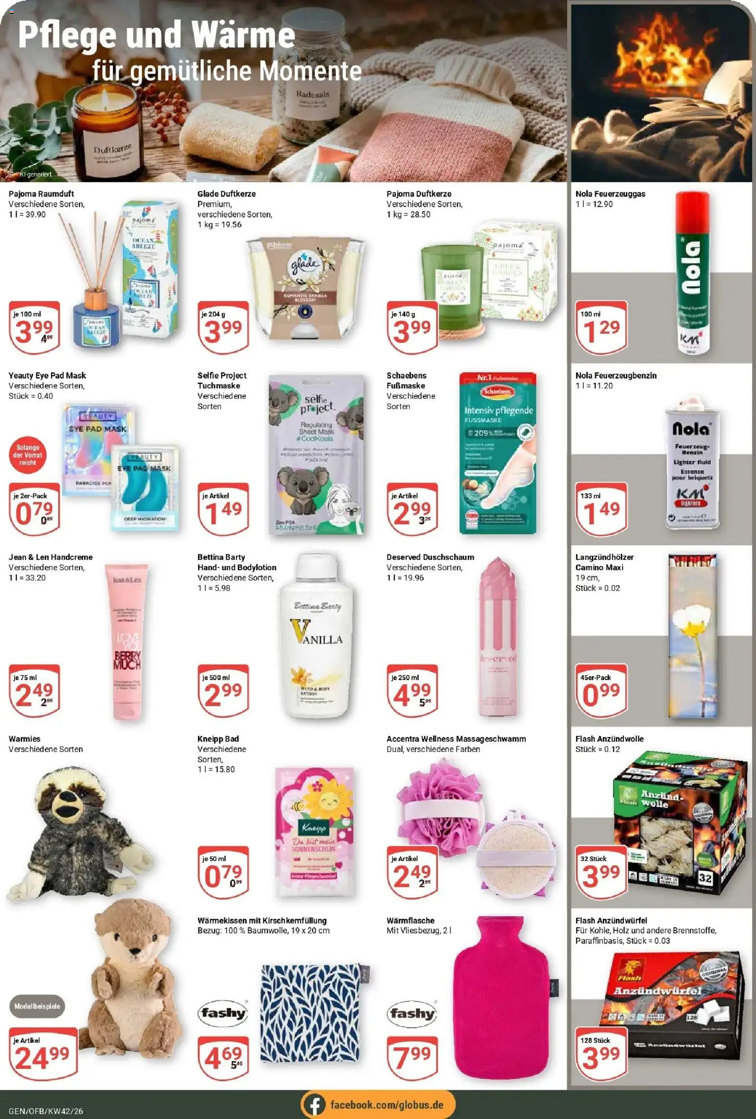 Globus Prospekt Gensingen (ab 12.10.2026) » Angebote online | Seite: 24 | Produkte: Bad, Handcreme, Tuchmaske, Fußmaske