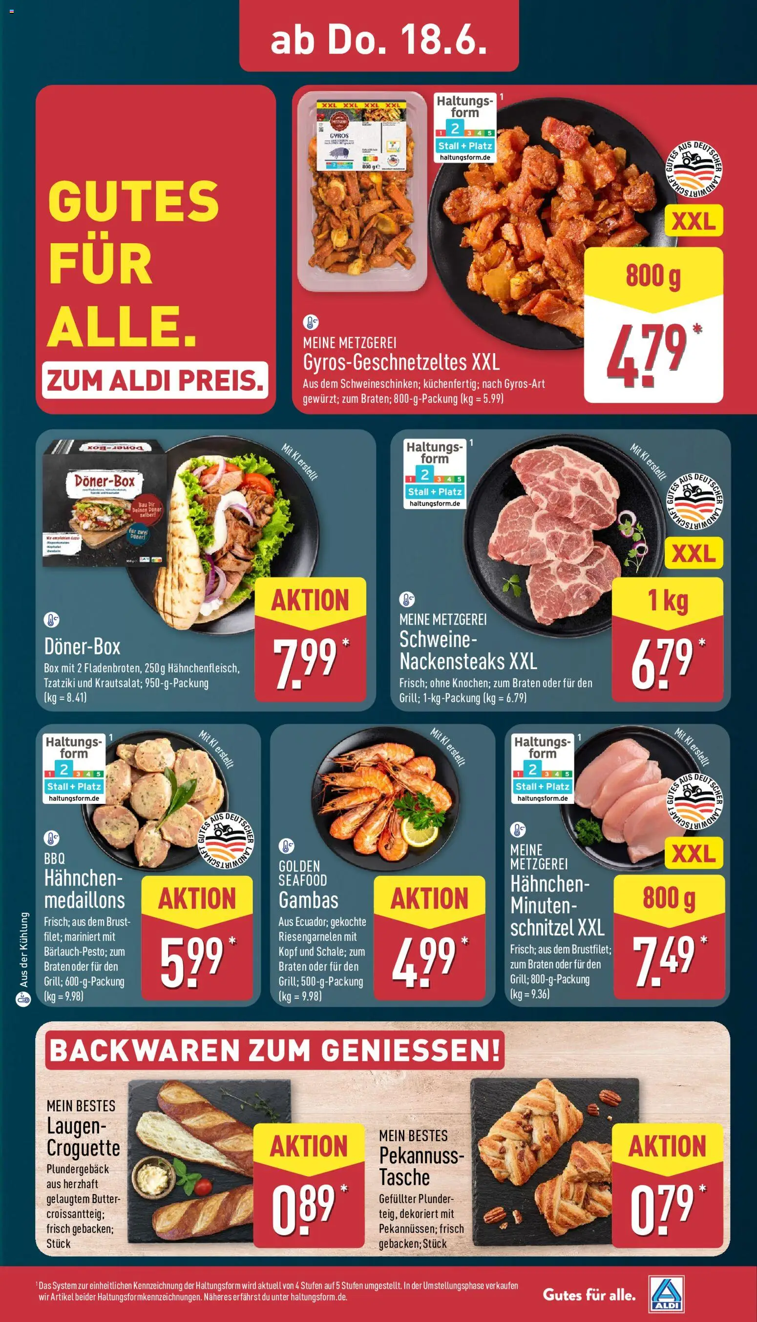 Aldi Prospekt – gültig ab 15.06.2026 | Seite: 31 | Produkte: Tasche, Nackensteaks, Butter, Gyros