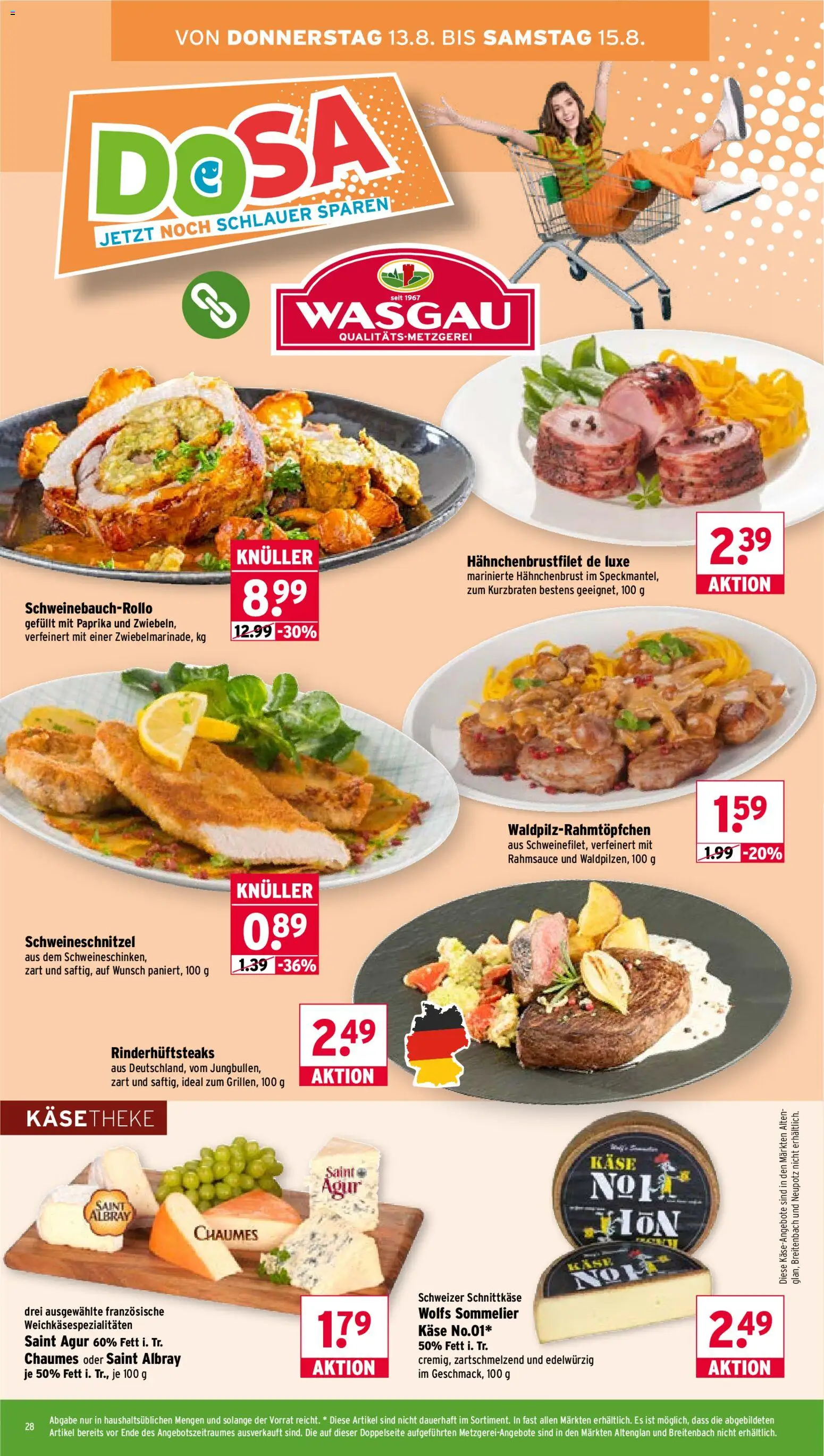 Wasgau Prospekt – gültig ab 10.08.2026 | Seite: 26 | Produkte: Käse, Paprika, Hahnchenbrust