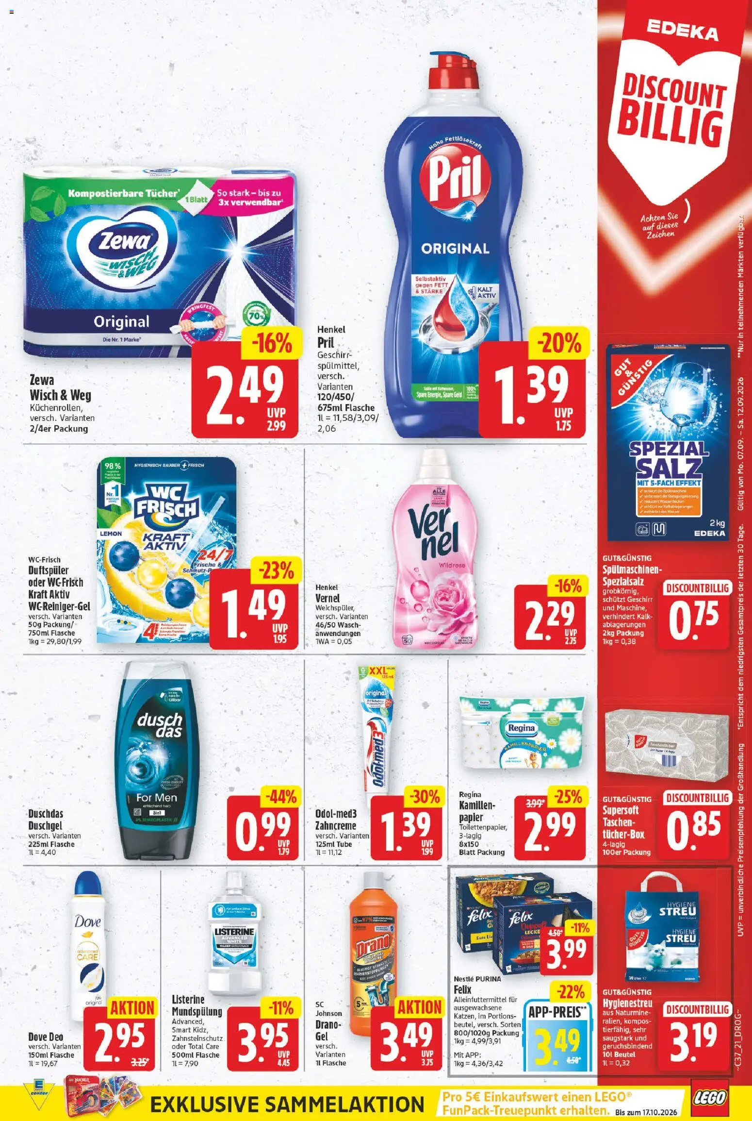 E center Prospekt – gültig ab 07.09.2026 | Seite: 21 | Produkte: Kalk, Wasser, Wc frisch, Pril