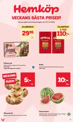 Hemköp erbjudanden - Förhandsvisning av reklamblad från butik Hemköp aktuell från 27/07/2026