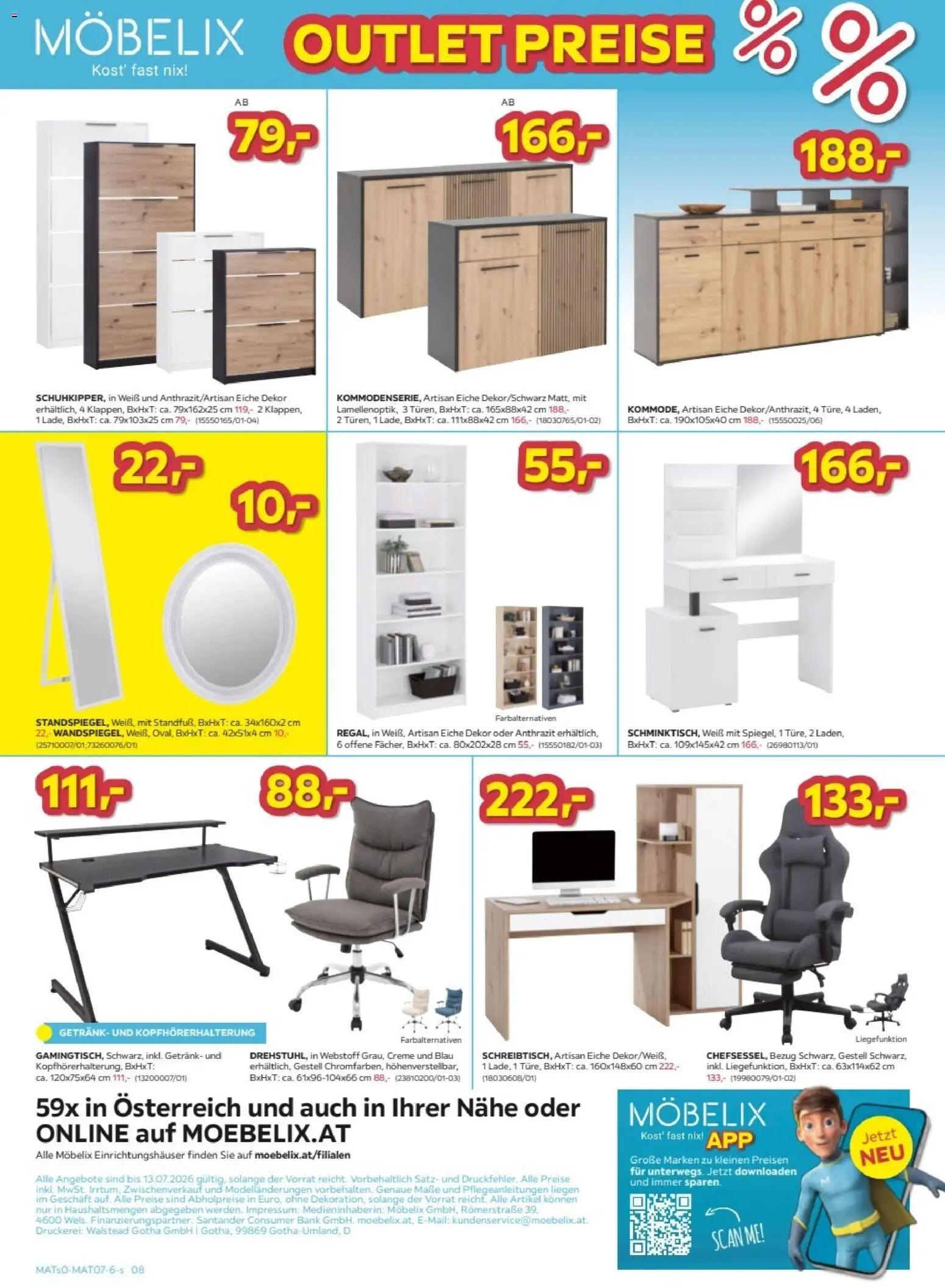 Möbelix Postenweise Outlet Preise gültig ab 07.07.2026 | Seite: 8 | Produkte: Creme