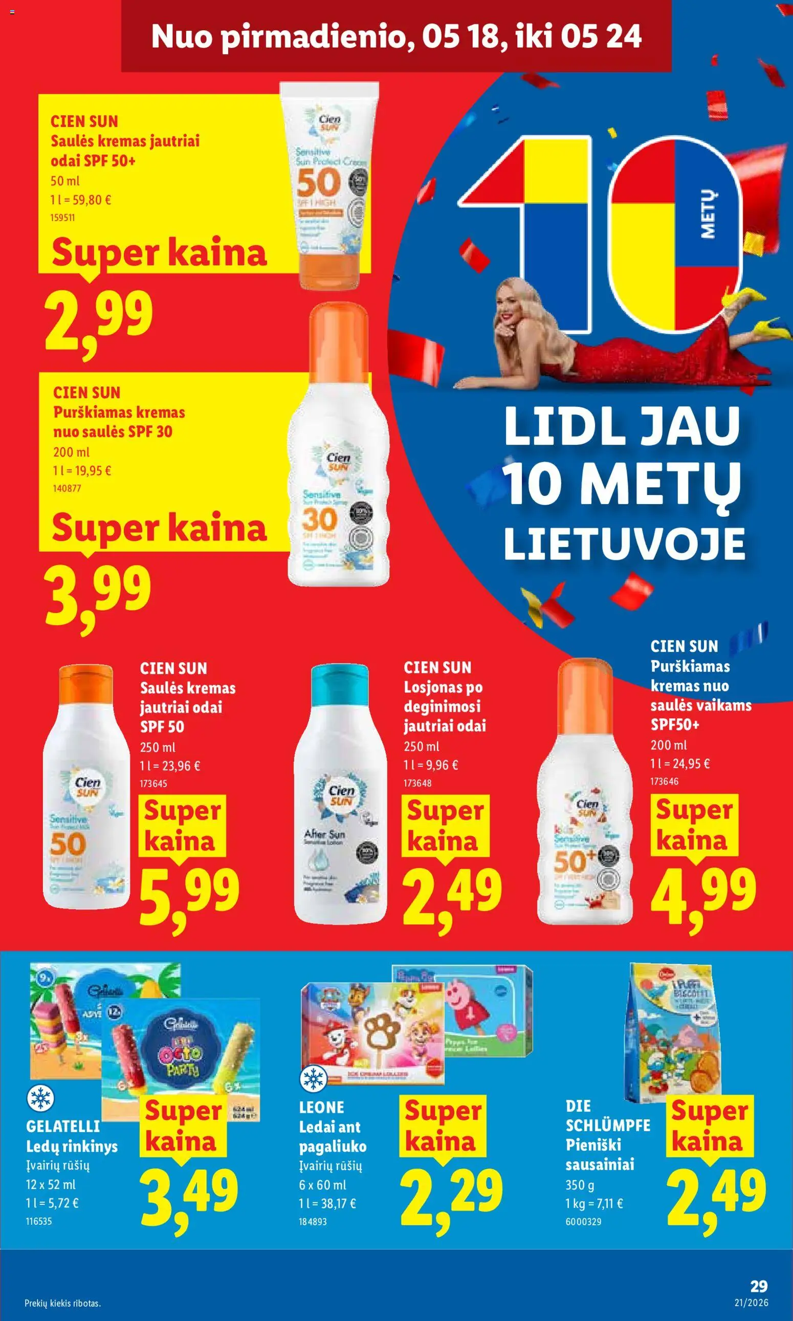 LIDL akcijos nuo 18.05.2026 | Puslapis: 25 | Prekių: Sausainiai, Ledai, Kremas