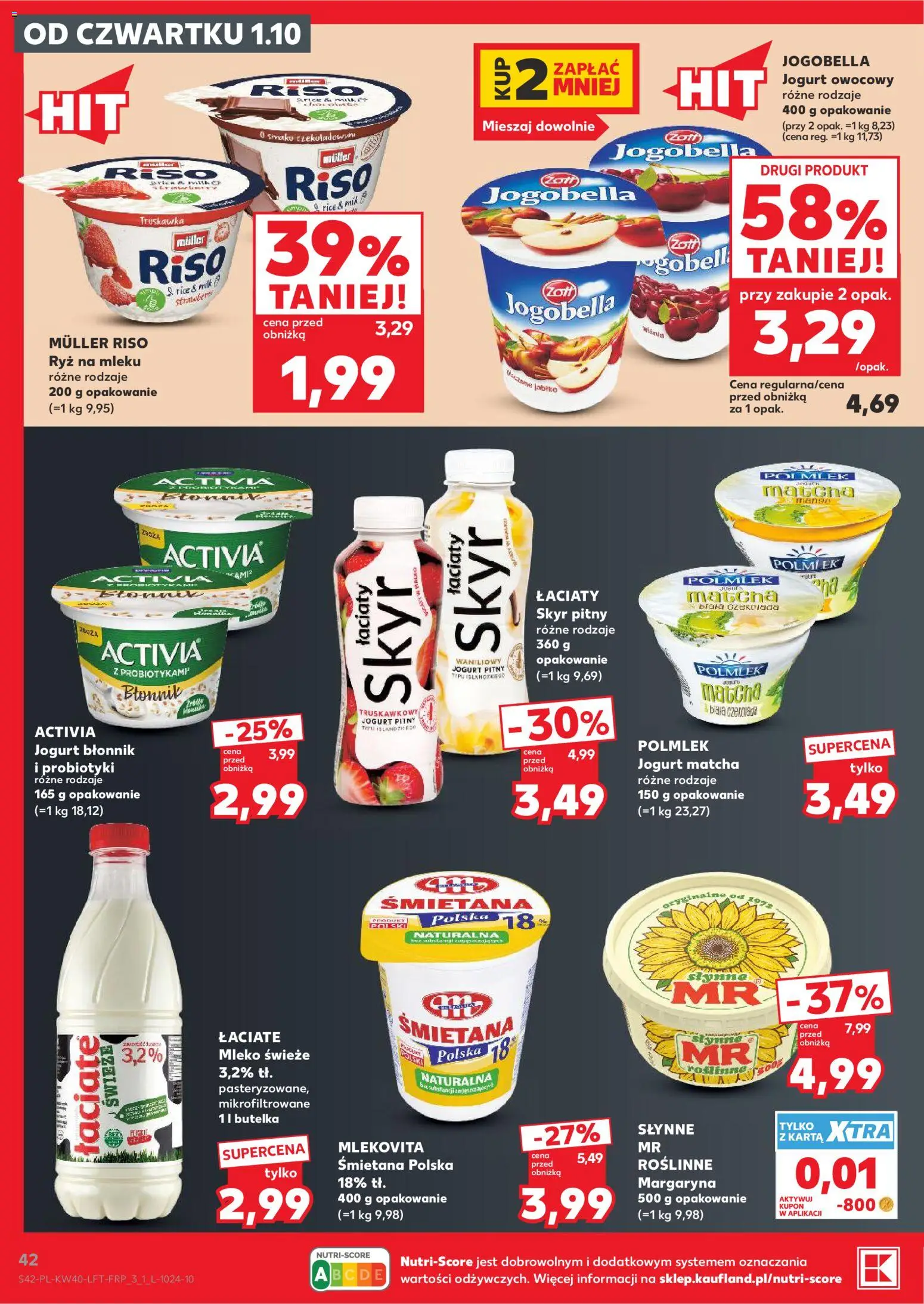 Kaufland Polsko leták od 01.10.2026 | Strana: 42 | Produkty: Jogurt, Matcha, Skyr, Jogobella