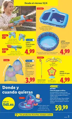 Vista previa Piscina infantil, Incluye 2 parches de reparación. 2 modelos. Estructura de 3 aros con 3 cámaras de aire. Medidas inflada: aprox. 23 x Ø 99 cm válido desde el 08.06.2026 | Página: 15 | Productos: Manguera, Bolsa