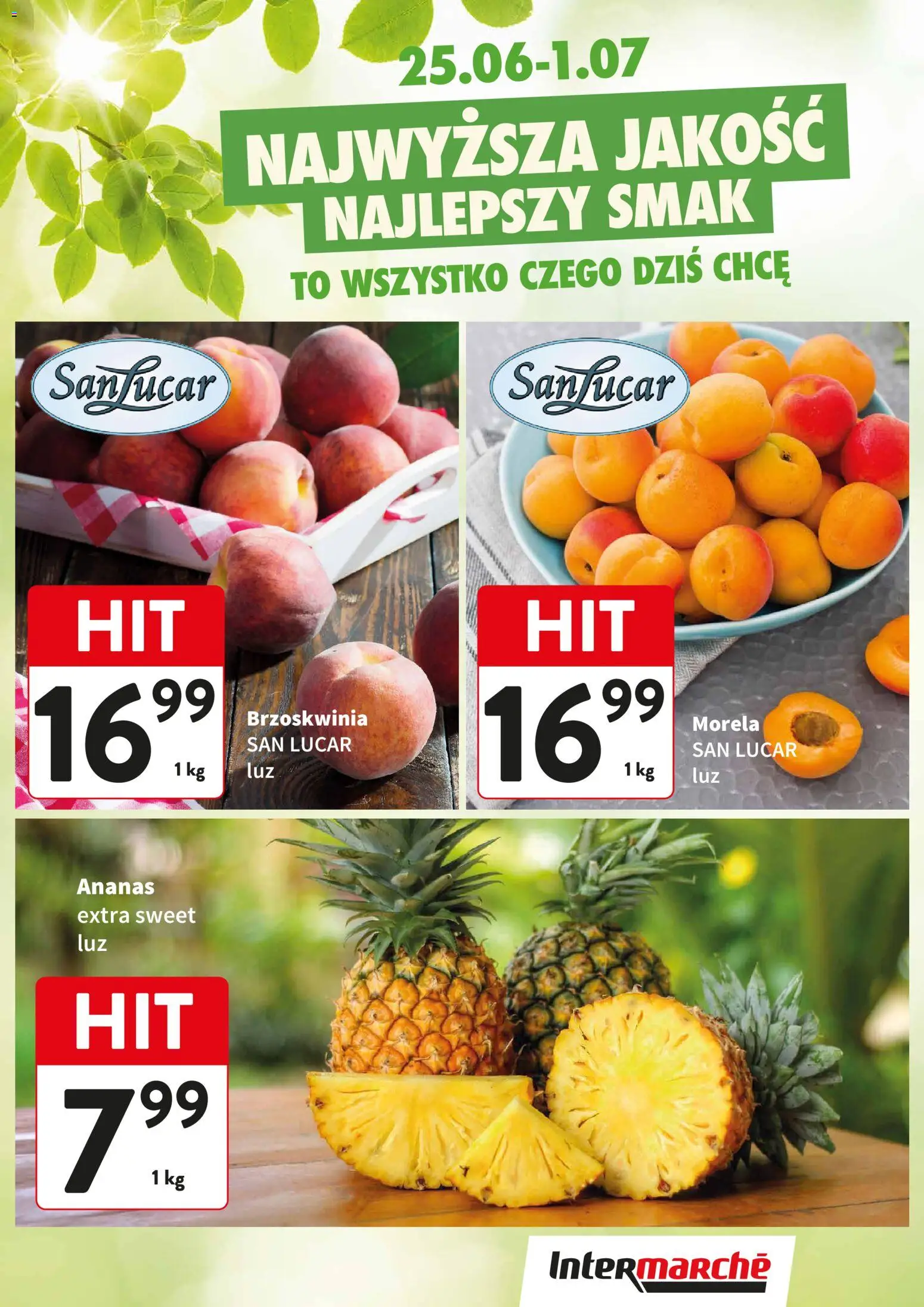 Intermarche gazetka - Świeży Hit od 25.06.2026 | Strona: 1 | Produkty: Brzoskwinia, Ananas