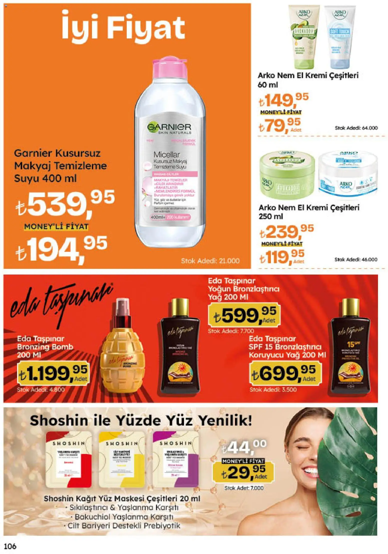 Migros Katalog - 5M Migroskop Dijital - 20 Ağustos 2026 tarihinden itibaren geçerlidir | Sayfa: 106 | Ürünler: El kremi, Makyaj, Bronzlaştırıcı, Yağ