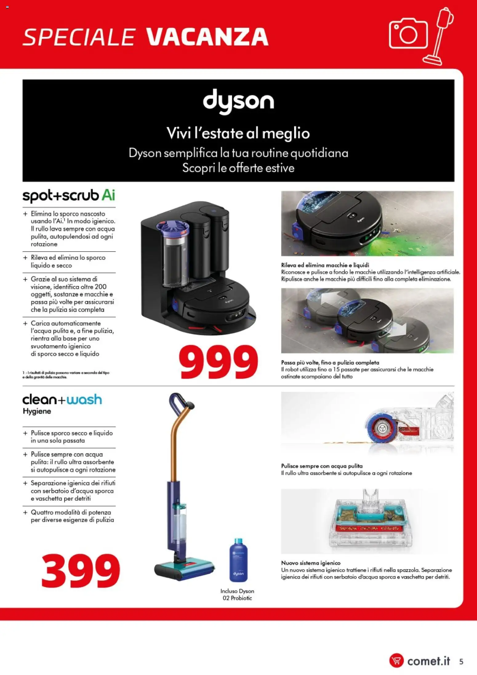 Volantino Comet del 29/06/2026 | Pagina: 5 | Prodotti: Rullo, Acqua, Robot, Dyson