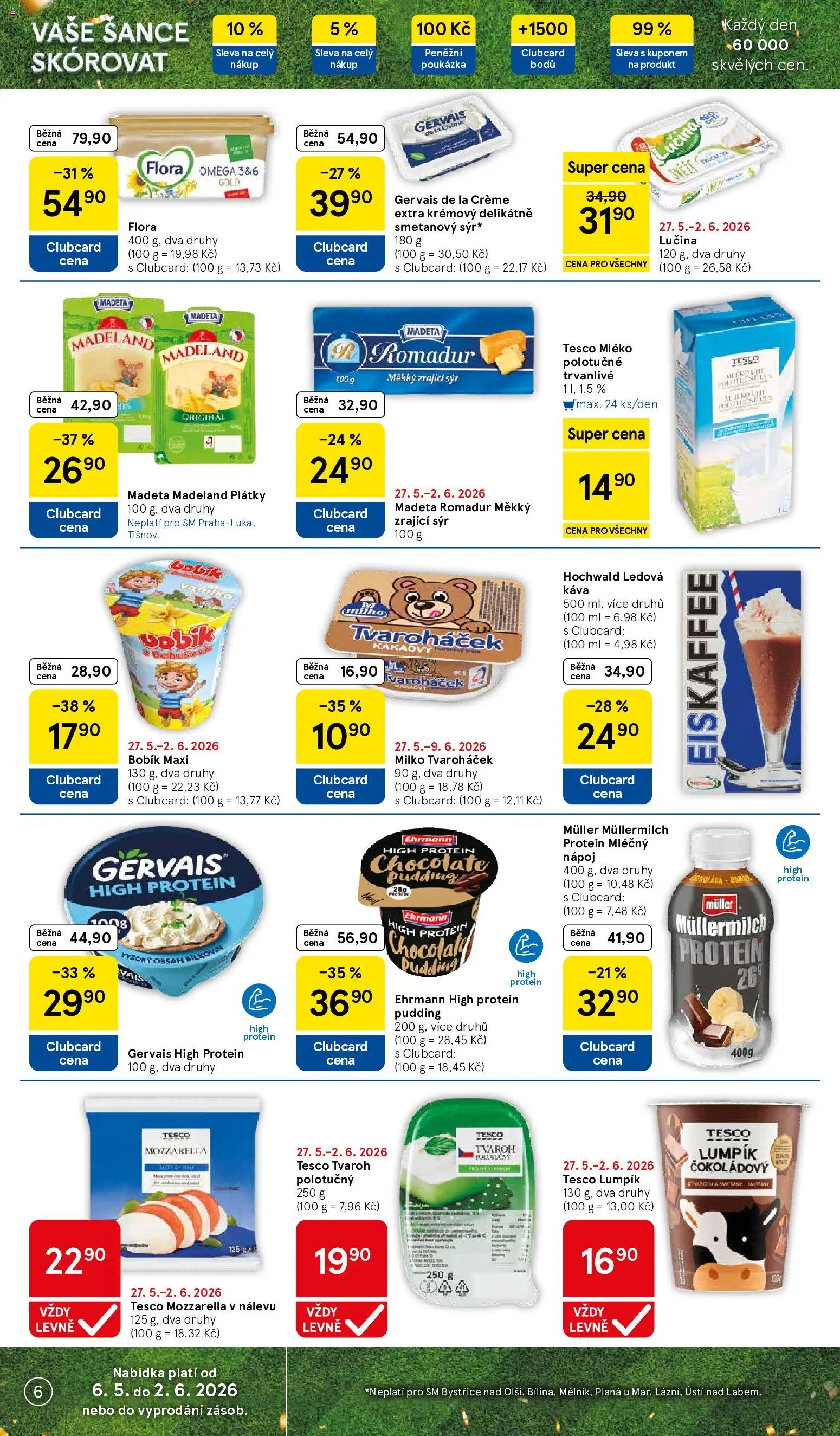Tesco leták - Supermarket od 27.05.2026 | Strana: 6 | Produkty: Iced coffee, Tvaroh, Omega, Flora