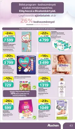 PAMPERS NEDVES TÖRLŐKENDŐ, Sensitive, 6x80 lap/csomag, 12,92 Ft/lap - amely érvényes a következő dátumtól: 2026.10.15. | Oldal: 43