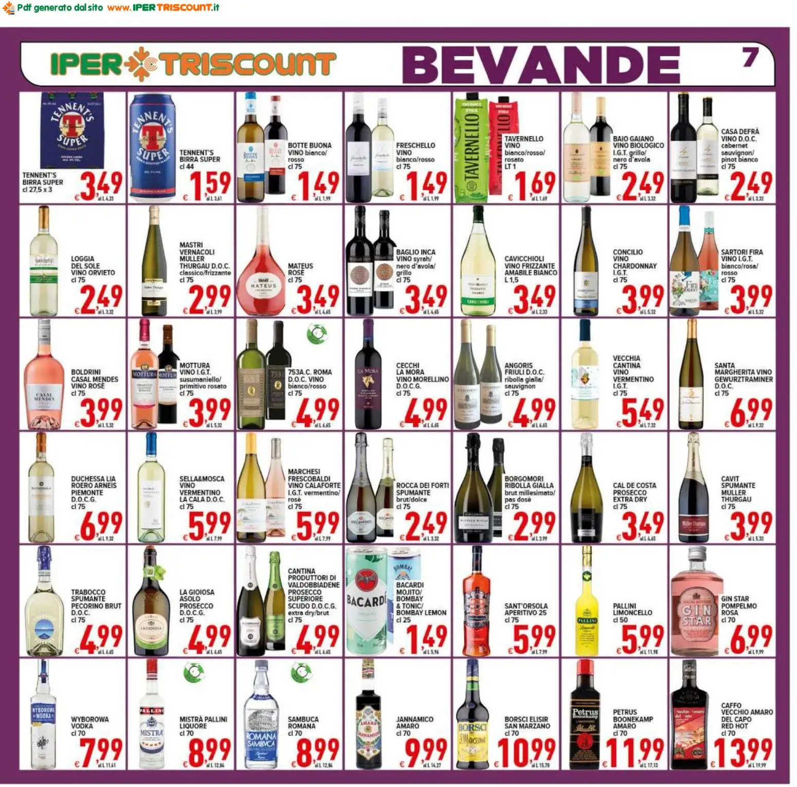Volantino Ipertriscount del 21/08/2026 | Pagina: 7 | Prodotti: Pompelmo, Bevande, Liquore, Pecorino