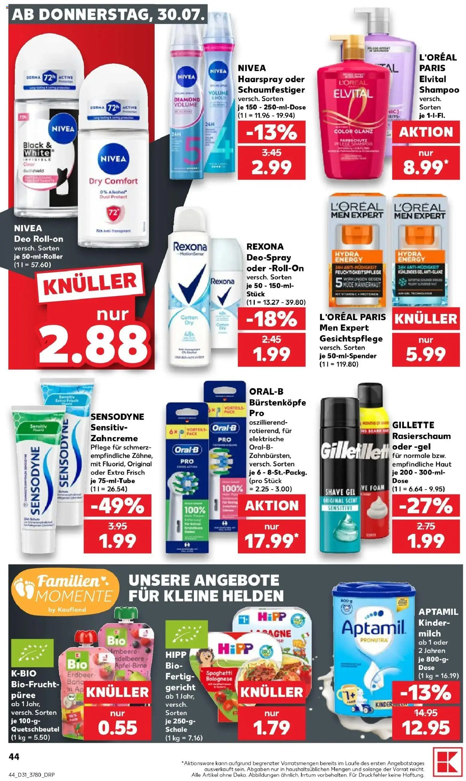 Kaufland Prospekt Eisenhüttenstadt – gültig ab 30.07.2026 | Seite: 44 | Produkte: Energy, Shampoo, Rasierschaum, Himbeere