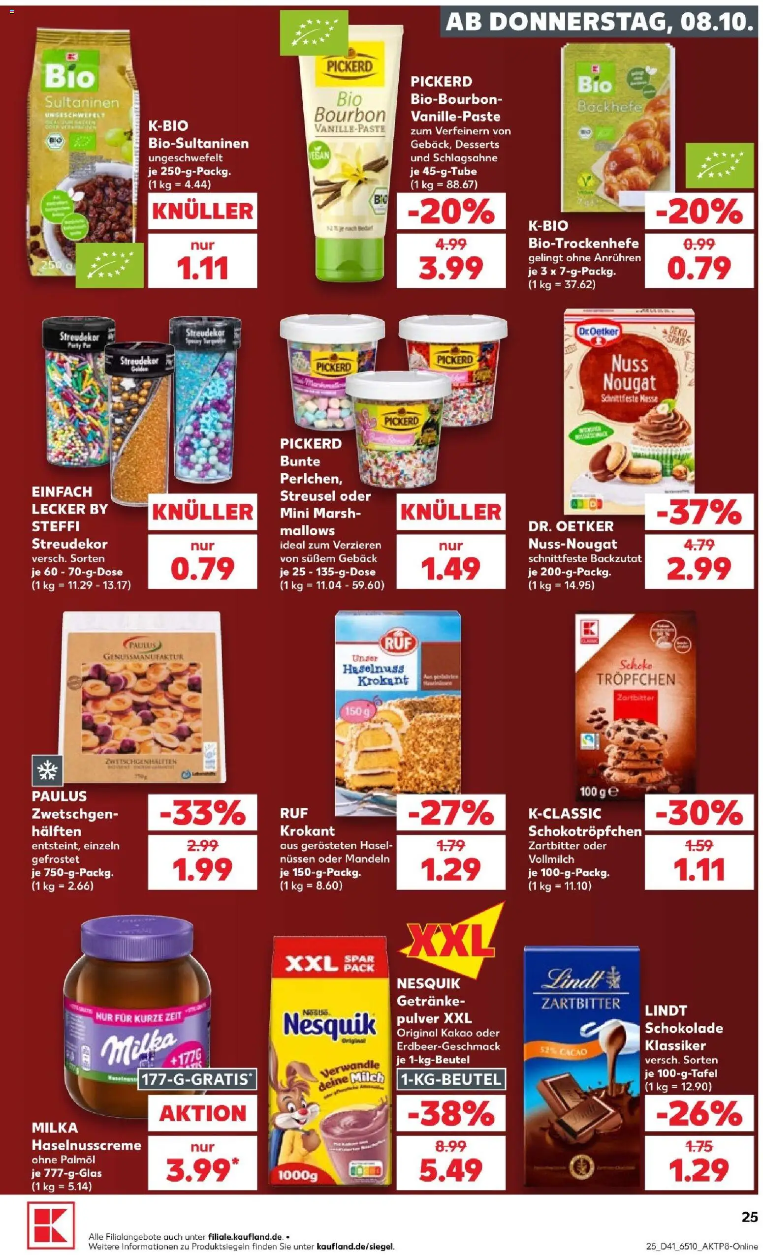 Kaufland Prospekt Köln – gültig ab 08.10.2026 | Seite: 27 | Produkte: Nesquik, Schlagsahne, Schokolade, Zwetschgen