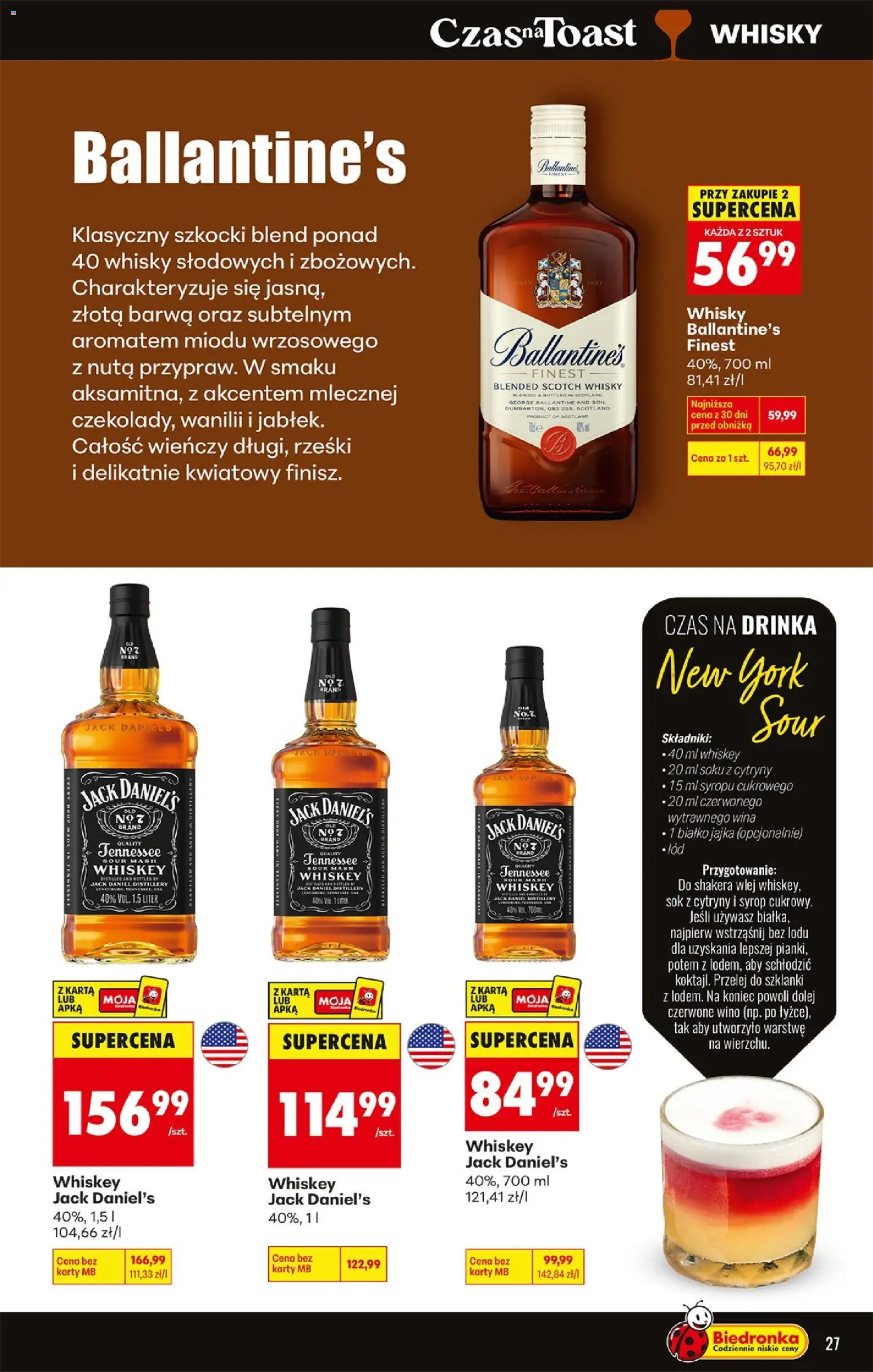 Biedronka Polsko leták - Czas na toast od 04.05.2026 | Strana: 27 | Produkty: Finest, Whisky, Jack Daniel’s, Karty