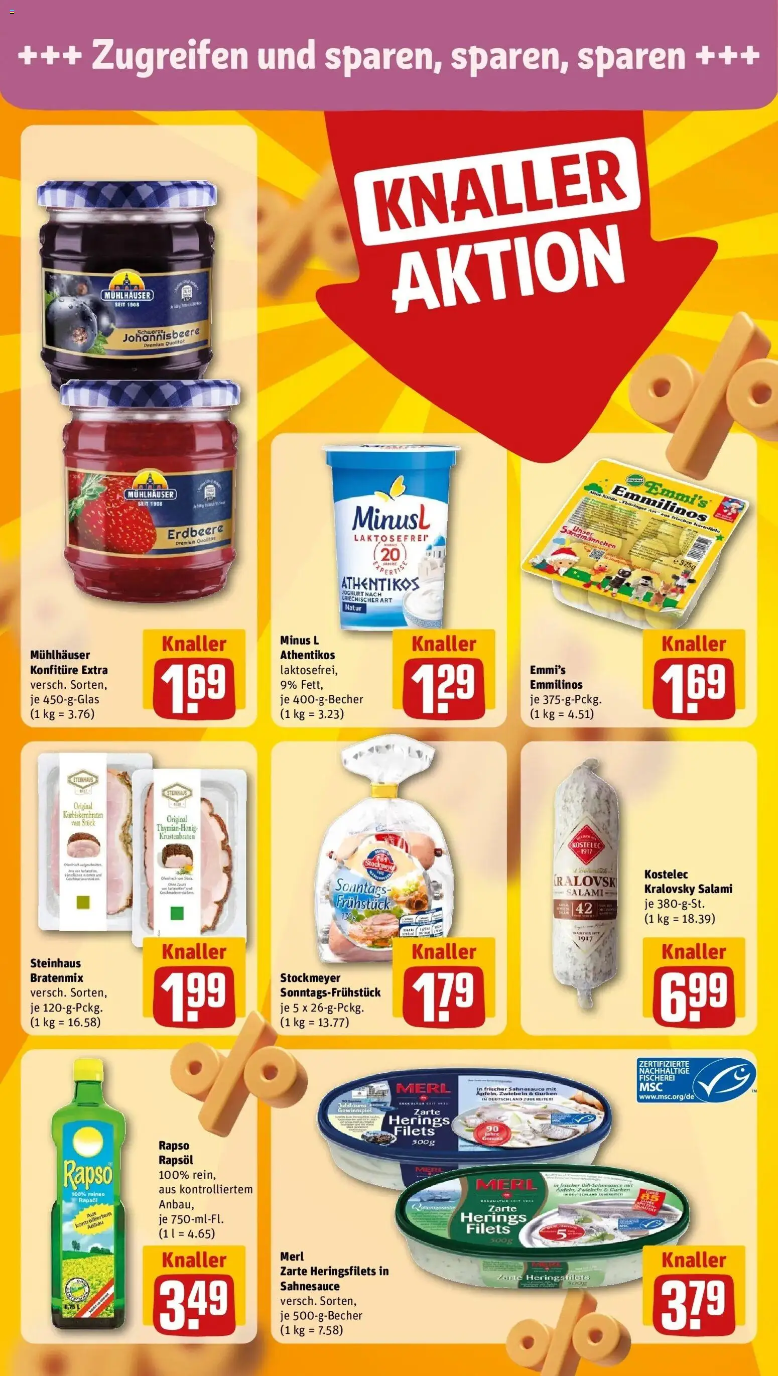 REWE Prospekt ab 05.10.2026 zum Blättern » Angebote | Seite: 14 | Produkte: Joghurt, Krustenbraten, Zwiebeln, Salami